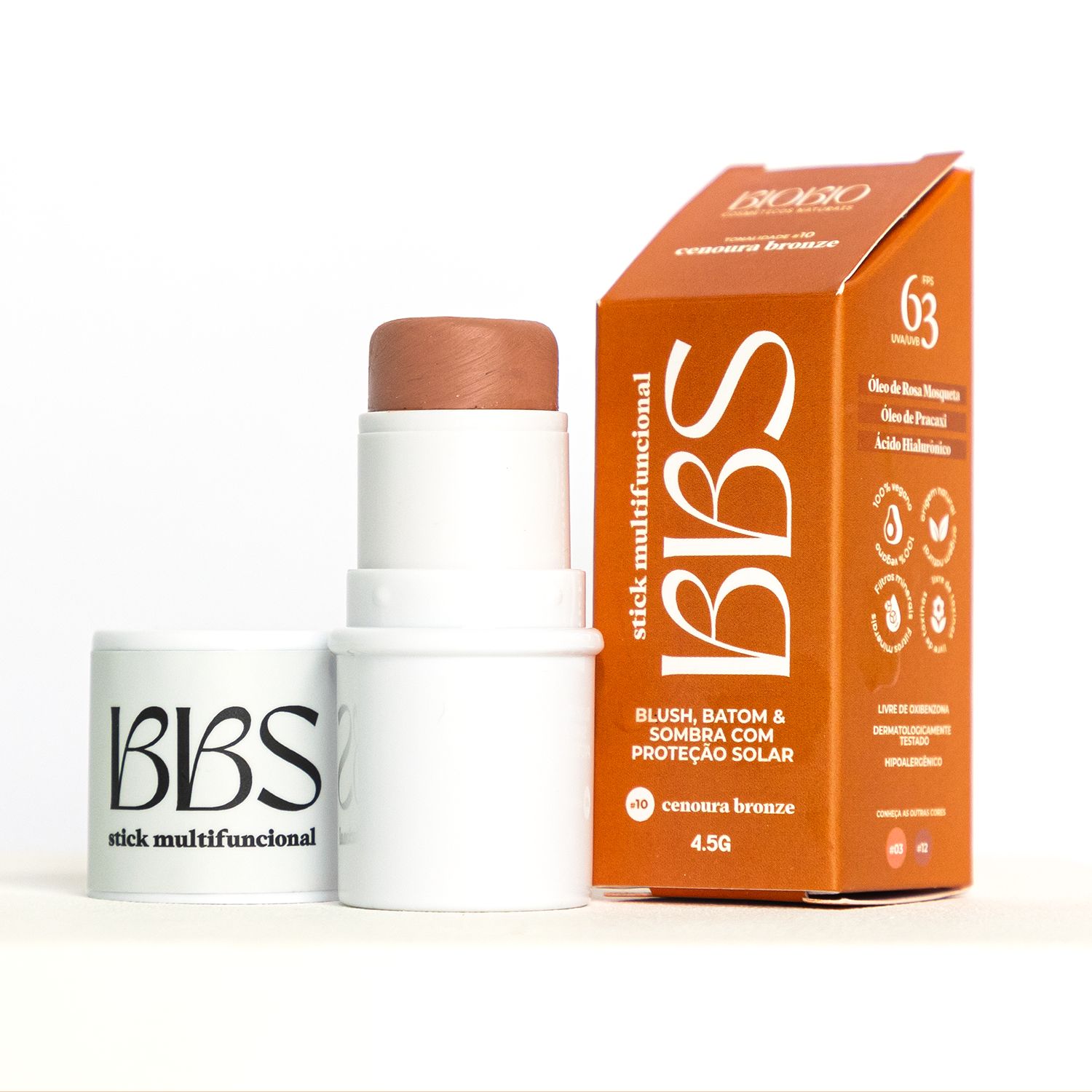 BBS 4X1 Biobio Blush, Batom E Sombra FPS 63 - Cenoura Bronze