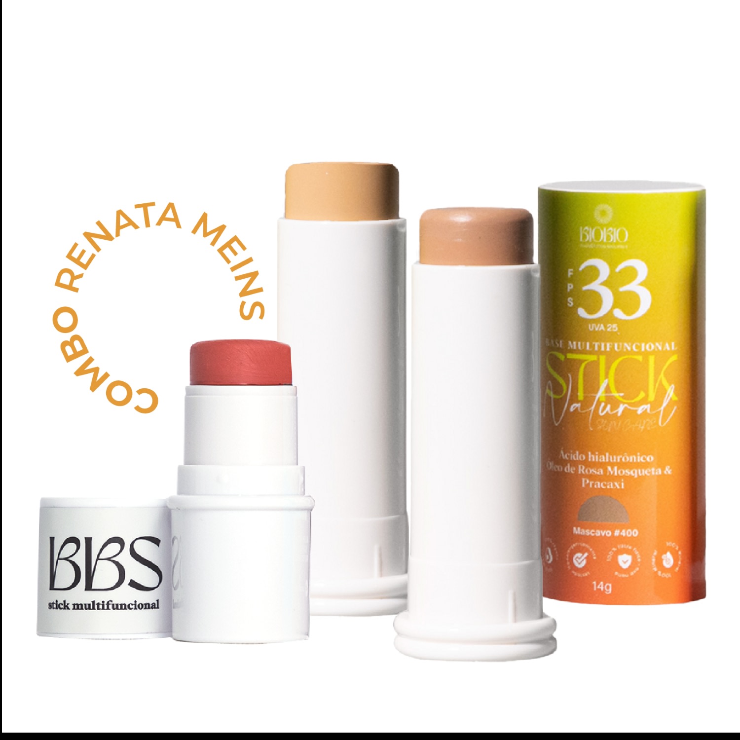 Combo Renata Meins - Base Stick #400 + #600 + BBS Mamão Papaia