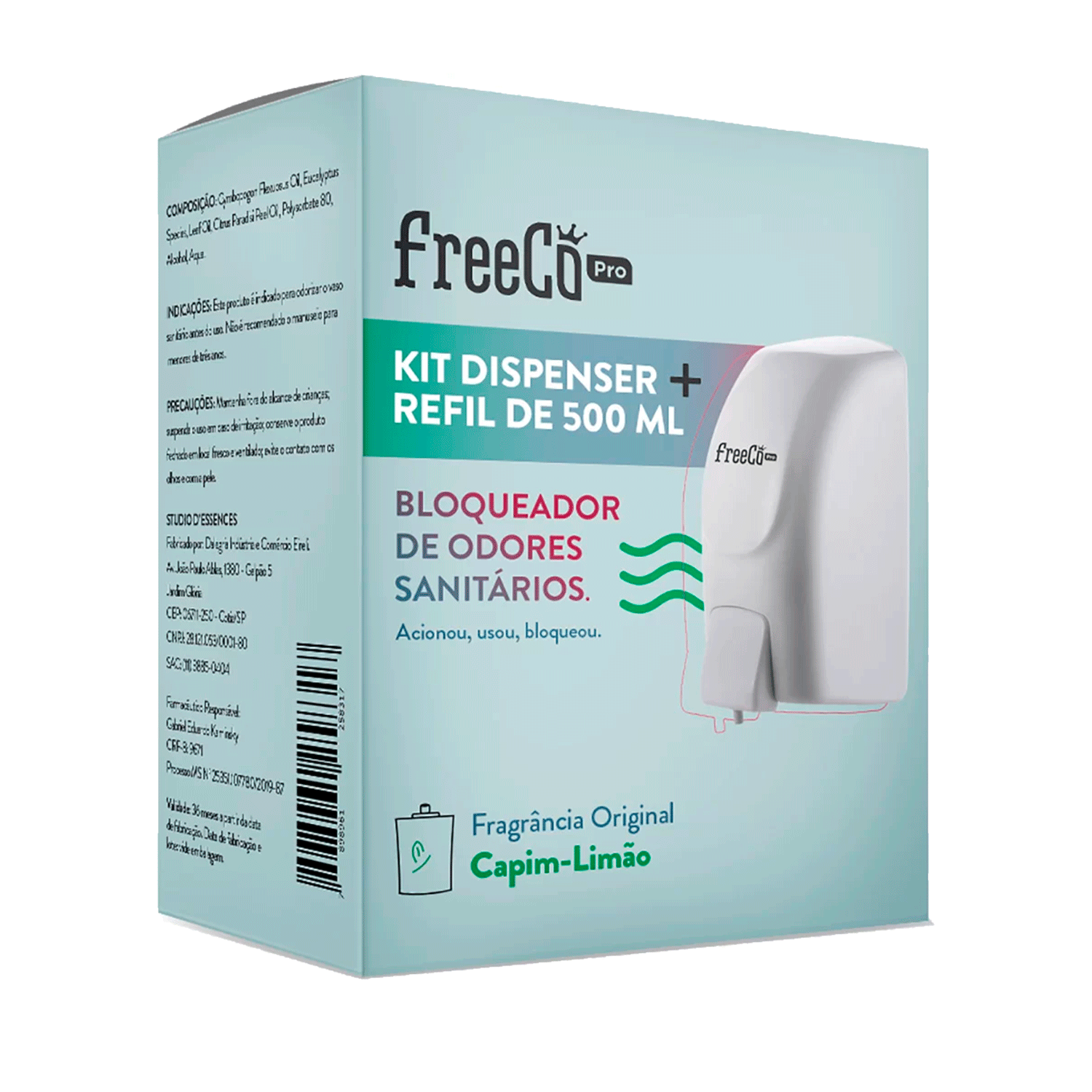 Kit FreeCô Dispenser + Refil Capim Limão (2 Produtos)