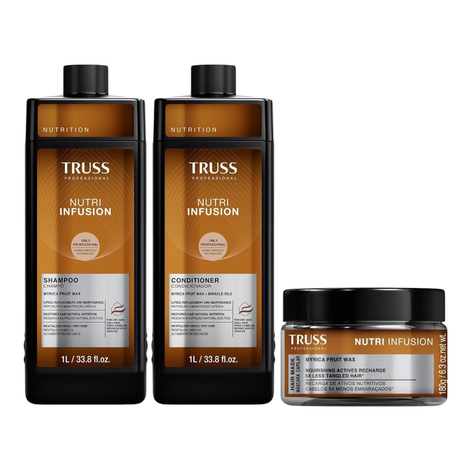 Kit Truss Nutri Infusion - Shampoo 1L + Condicionador 1L + Máscara 180g
