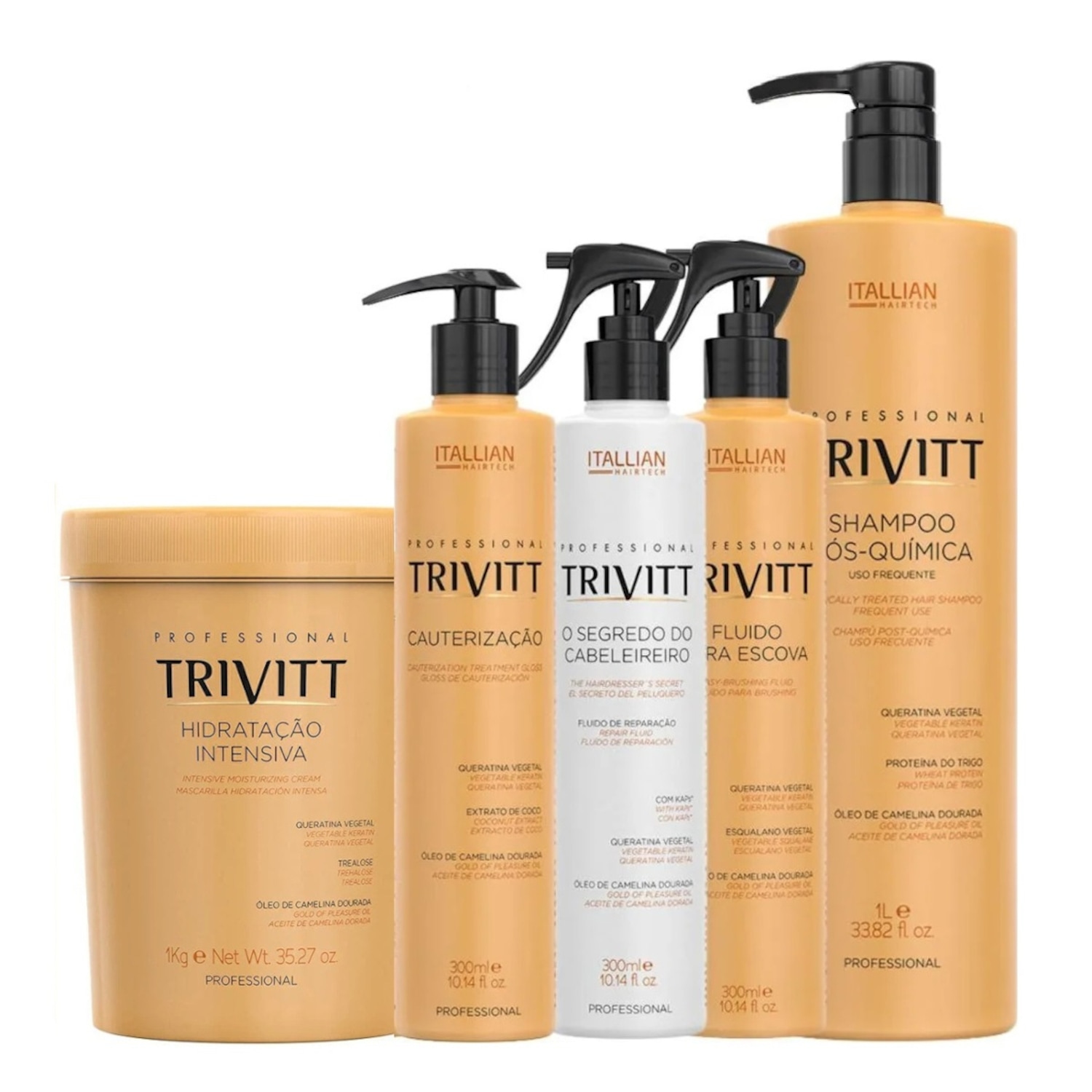 Kit Trivitt Profissional Restauração Capilar Pós Química (5 Itens)