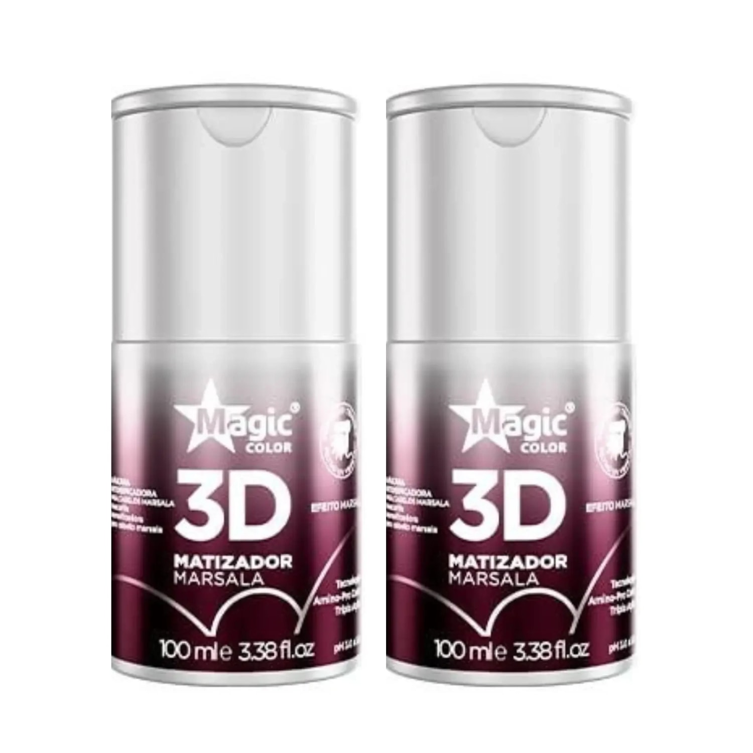 Kit Com 2 Matizador Marsala 3d Magic Color - 100ml