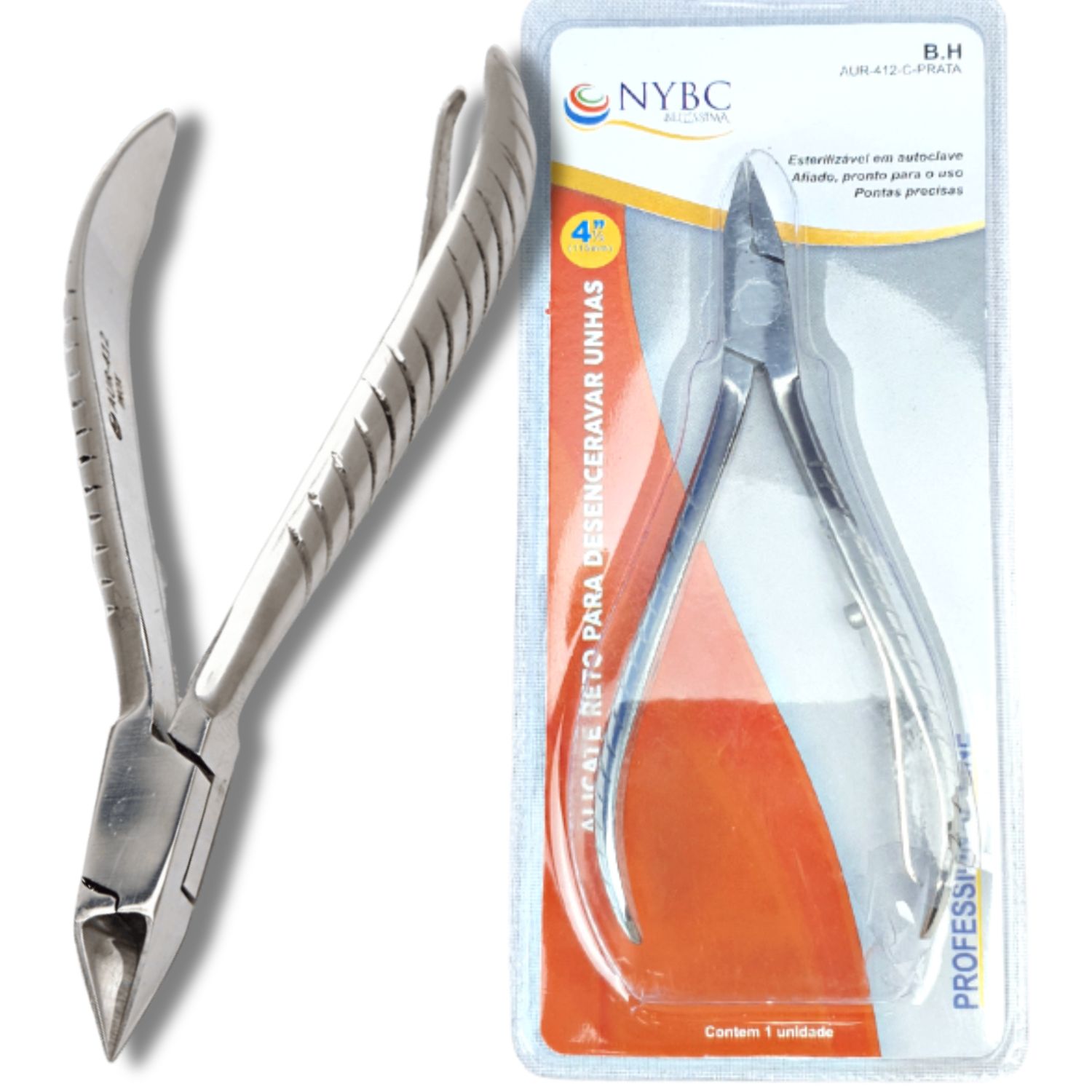 NYBC Beauty Inox 420 4 1/2" 11,4cm - Alicate de Unha Reto