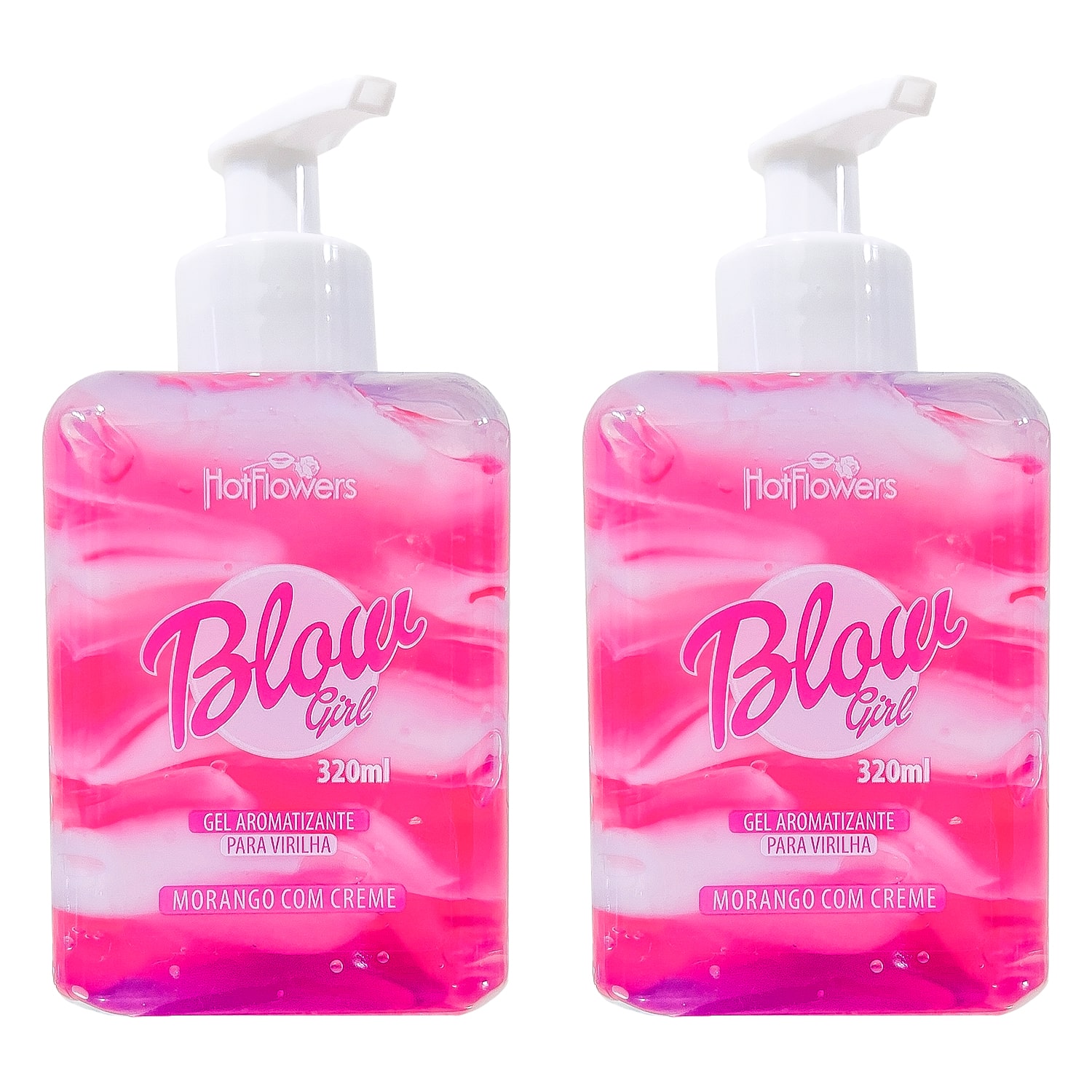Kit 2 Blow Girl Hidratante Aveludado Beijável para Região Pélvica e Virilha Morango com Creme 320ml