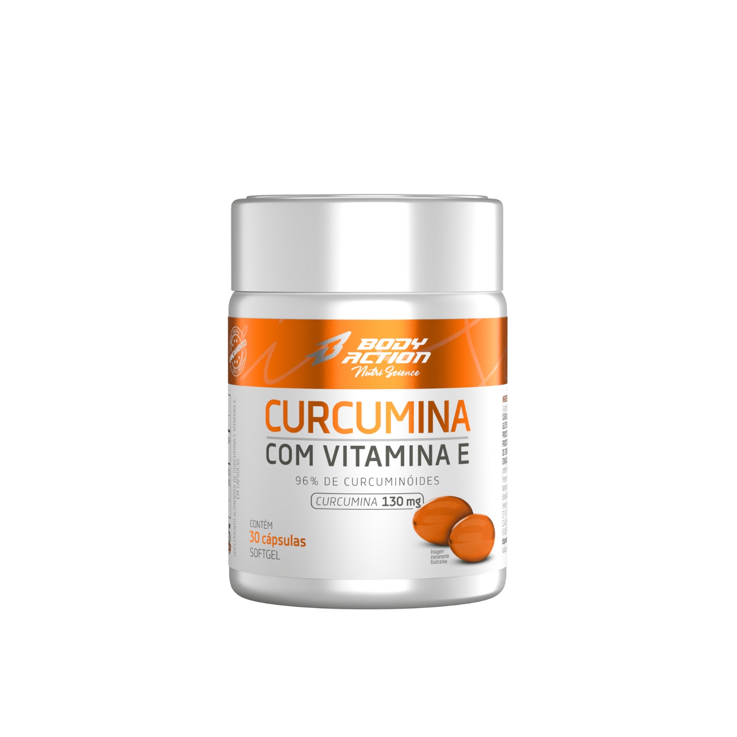 Curcumina com vitamina E - antioxidante e reduz infamações - 30 cápsulas soft gel