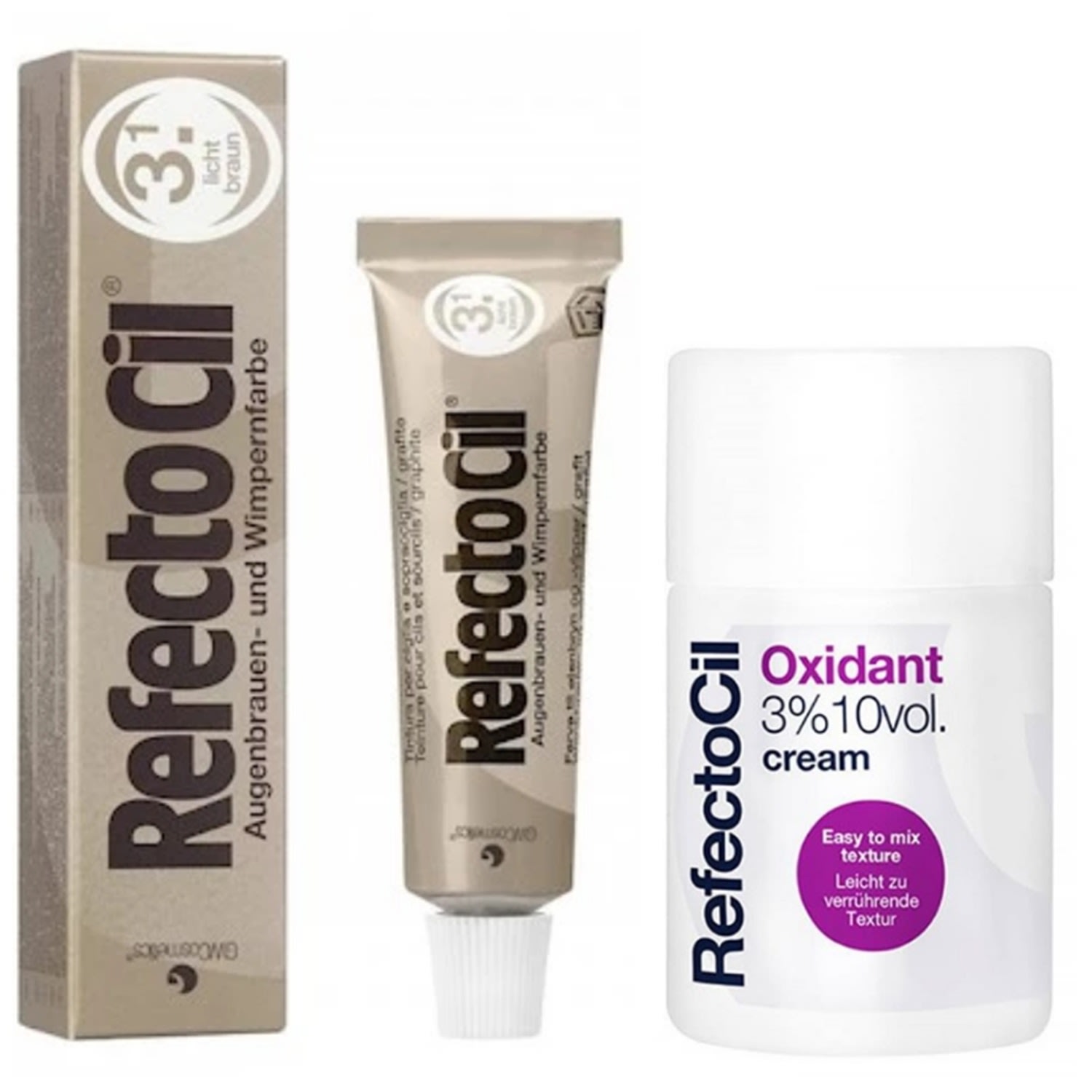 Kit RefectoCil Tintura Castanho Claro 3.1 e Oxidante Creme (2 Produtos)