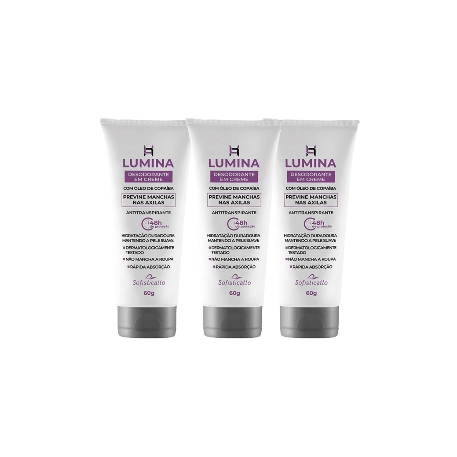 Kit Sofisticatto Lumina Desodorante em Creme (3 Unidades)