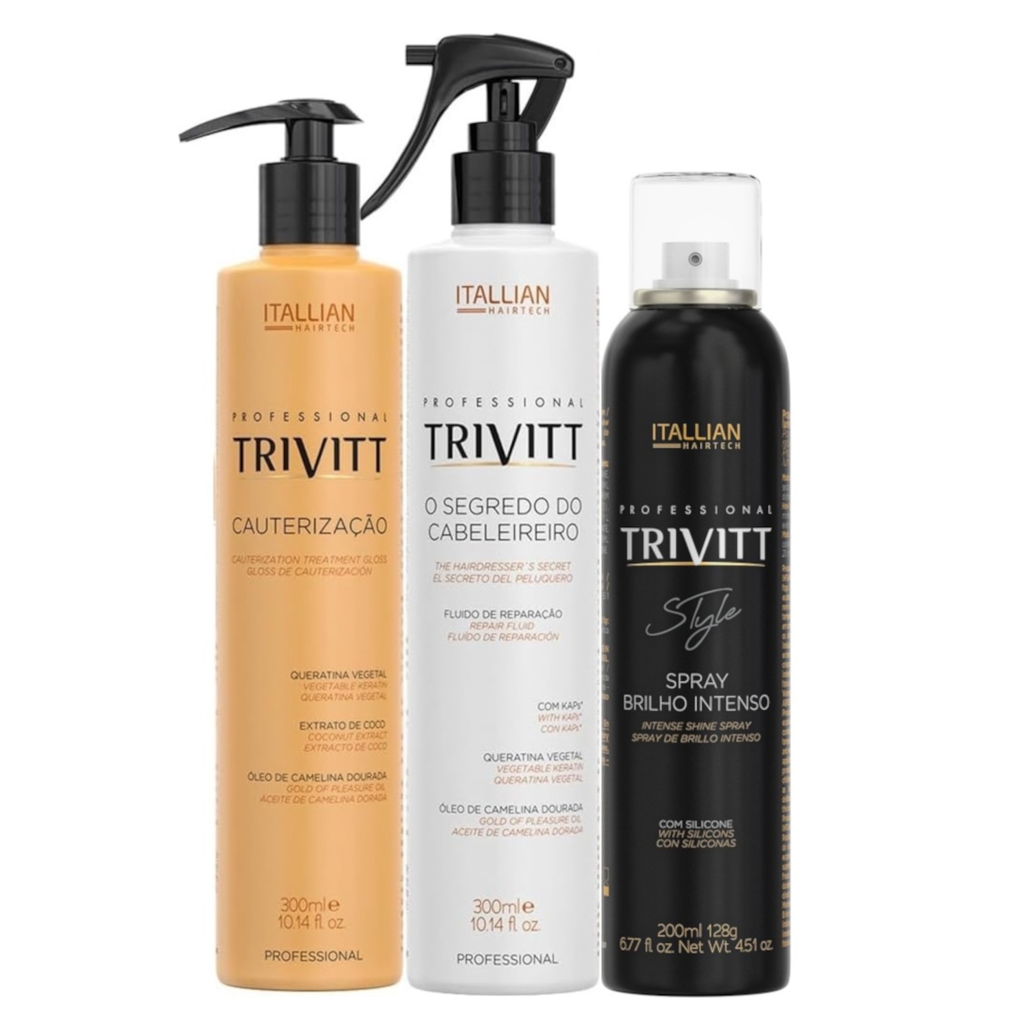 Kit Trivitt Reparação Capilar Profissional e Brilho Intenso Em 3 Passos