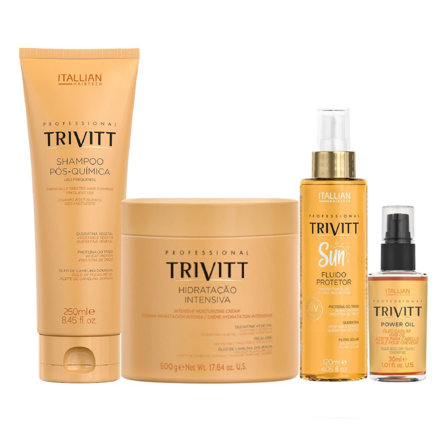 Trivitt Kit Gold Hidratação Brilho e Proteção Tétmica (4 itens)
