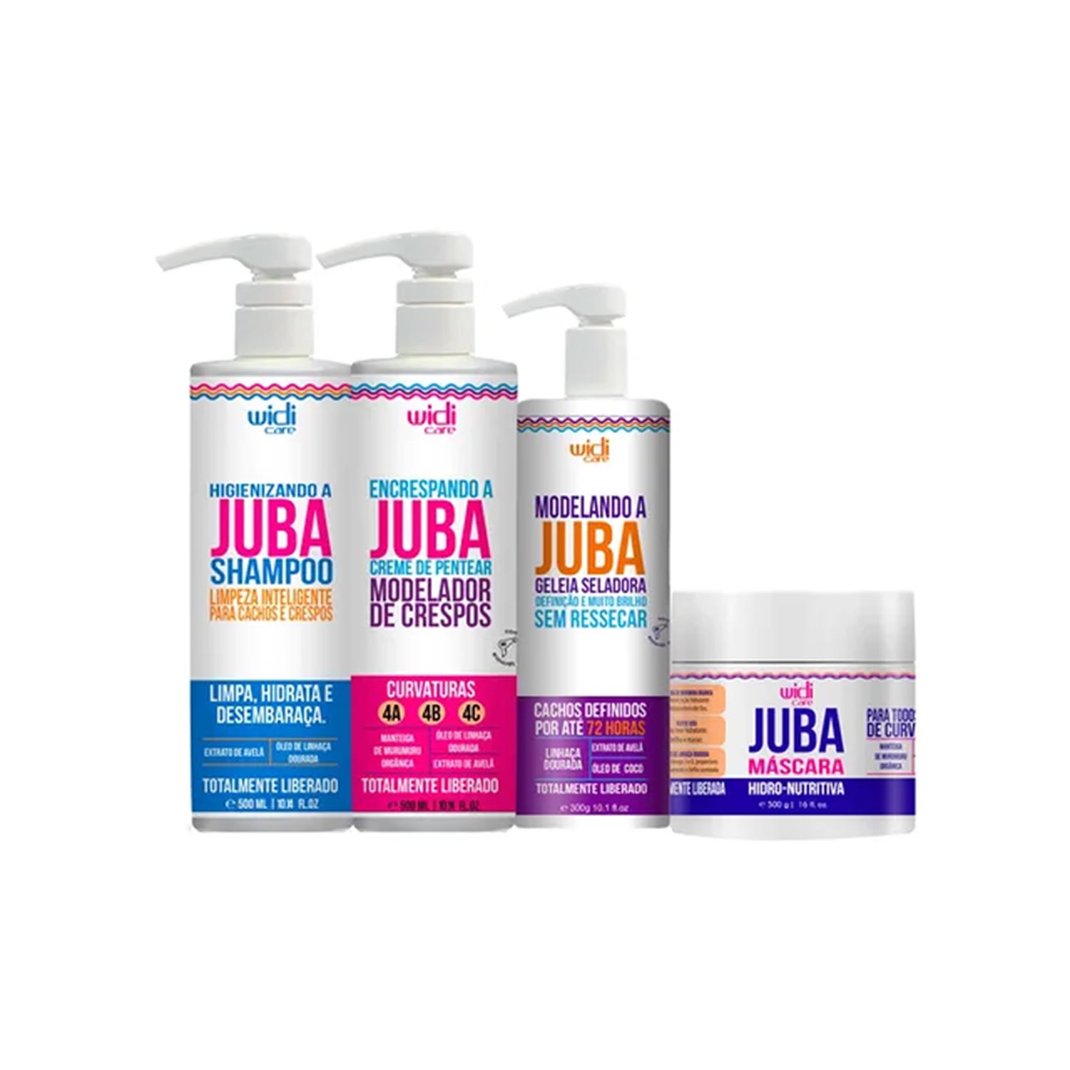 Kit Widi Care Juba Encaracolando, Shampoo, Geléia, Máscara