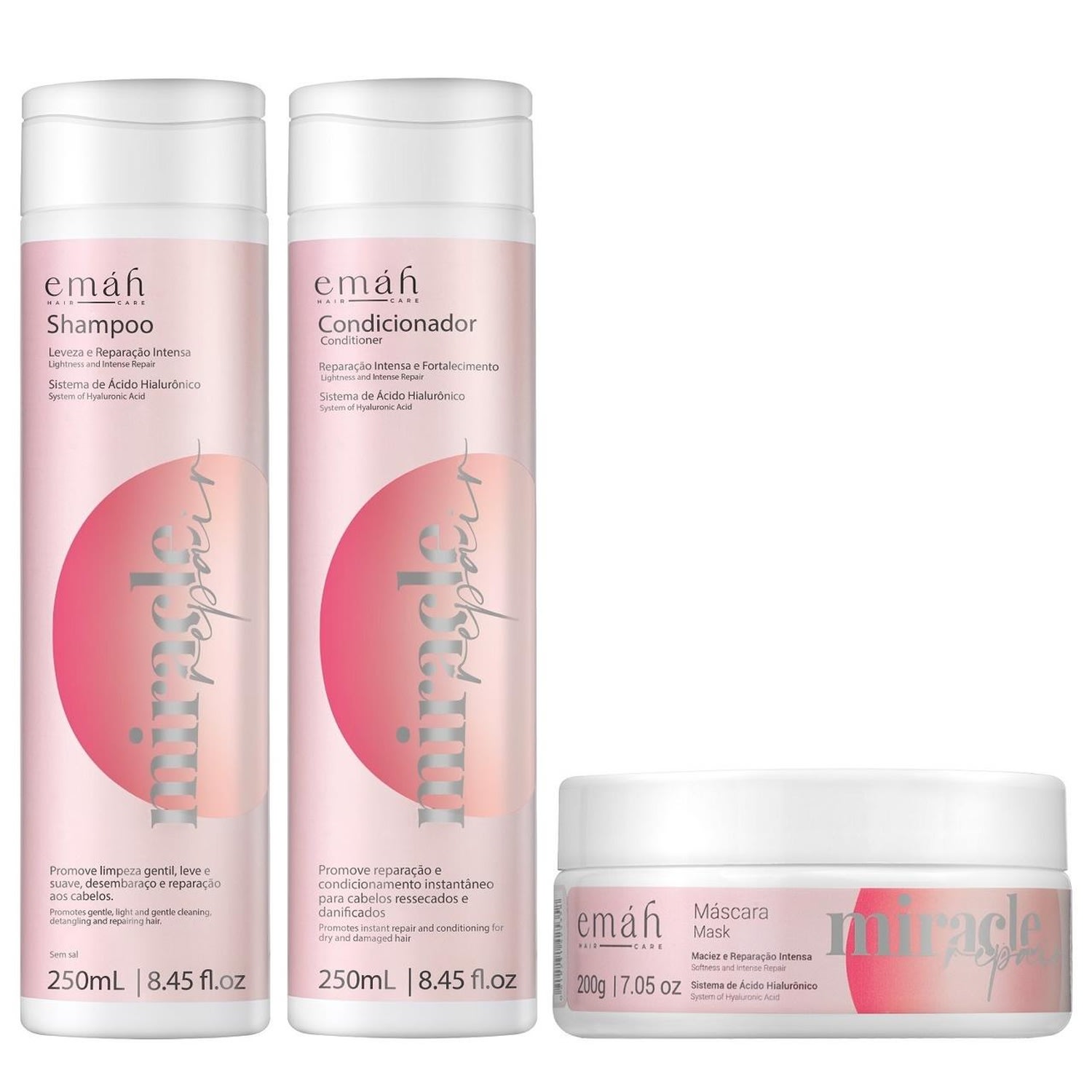 Kit Emáh Hair Care Miracle Repair Trio Home (3 Produtos)