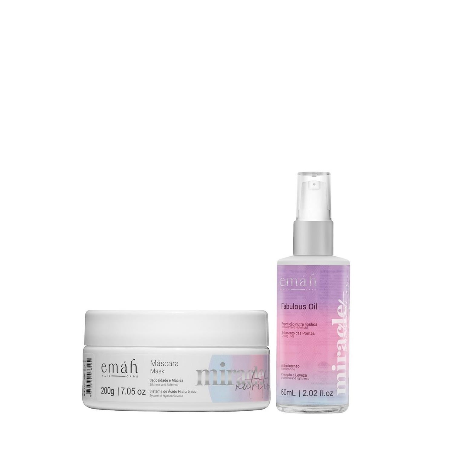 Kit Emáh Hair Care Miracle Nutrition Duo Oil (2 Produtos)