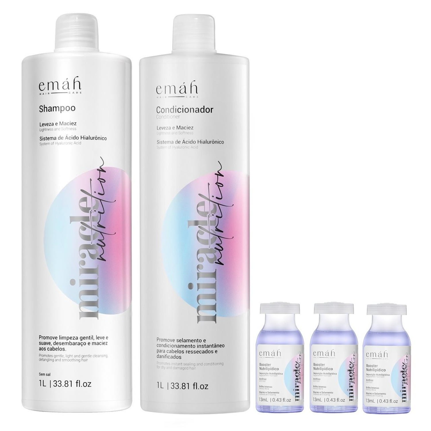 Kit Emáh Hair Care Miracle Nutrition Quinteto Intense (5 Produtos)