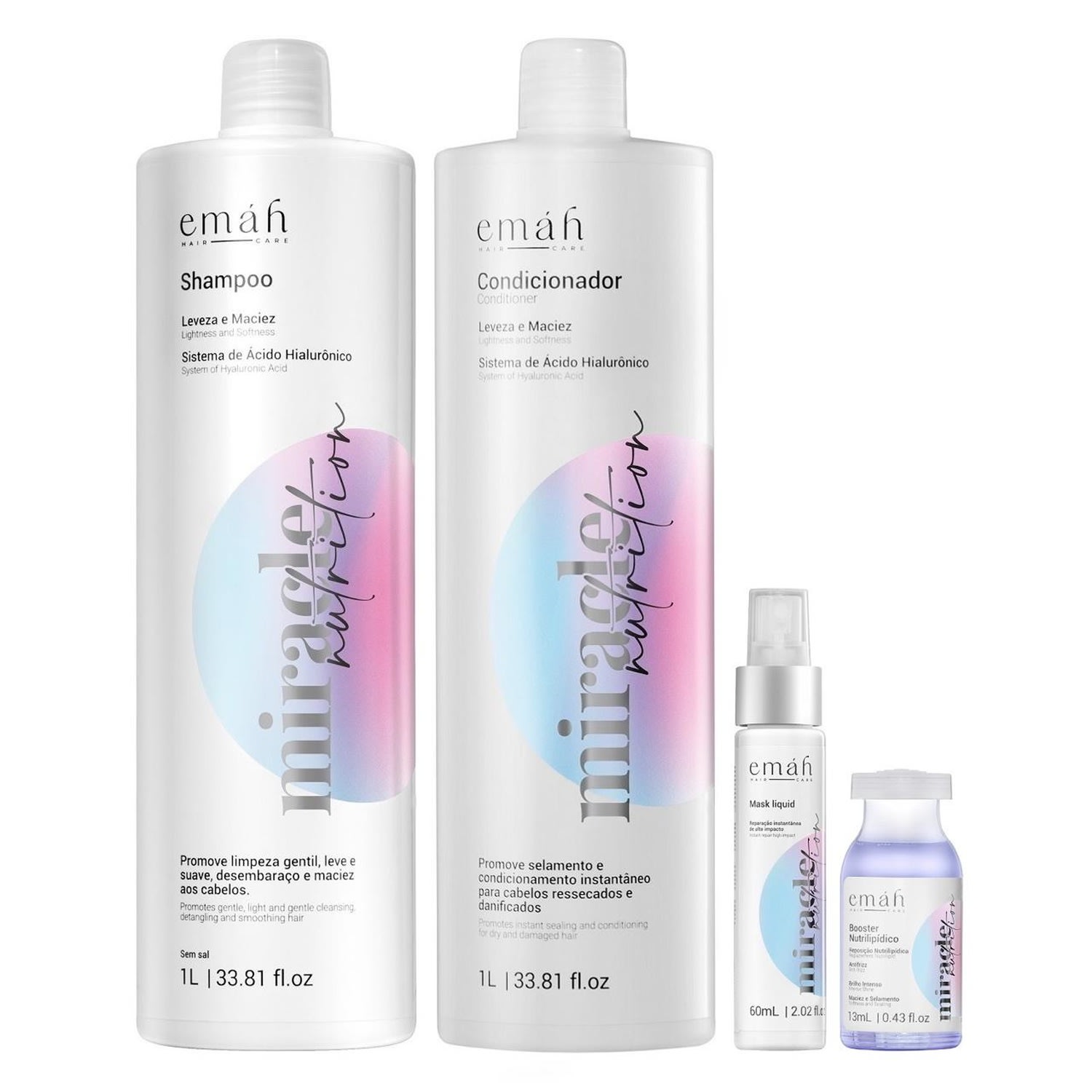 Kit Emáh Hair Care Miracle Nutrition Quarteto Treat Salon (4 Produtos)