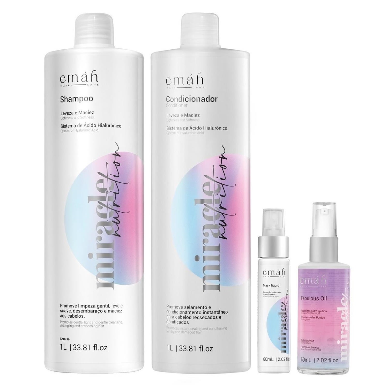 Kit Emáh Hair Care Miracle Nutrition Four Essential (4 Produtos)