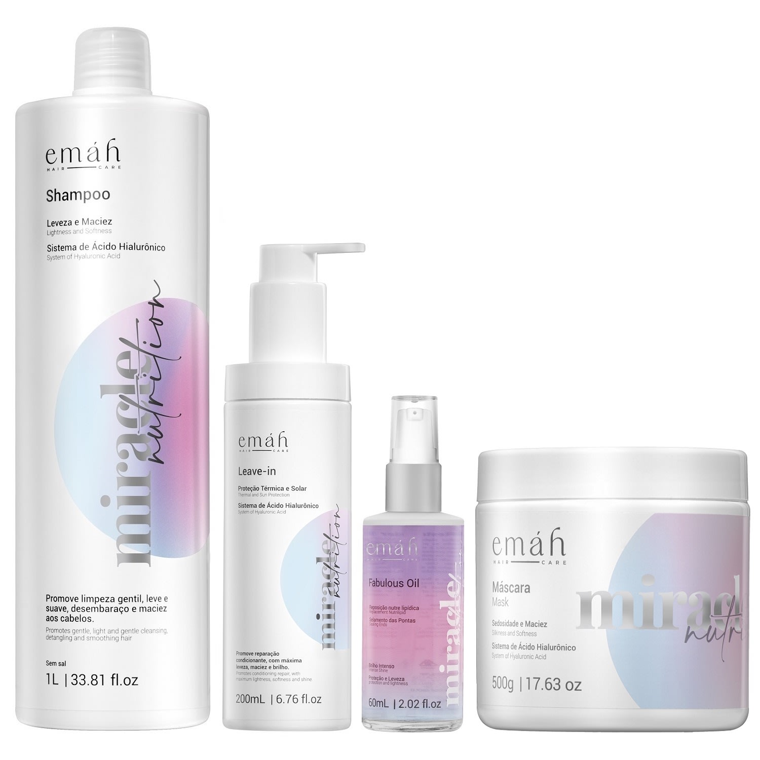 Kit Emáh Miracle Nutrition Combo Oil (4 Produtos)
