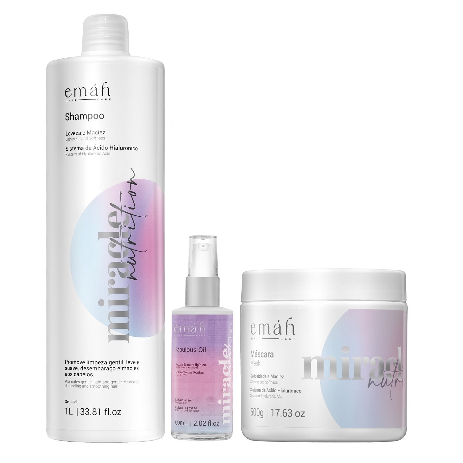 Kit Emáh Miracle Nutrition Salon (3 Produtos)