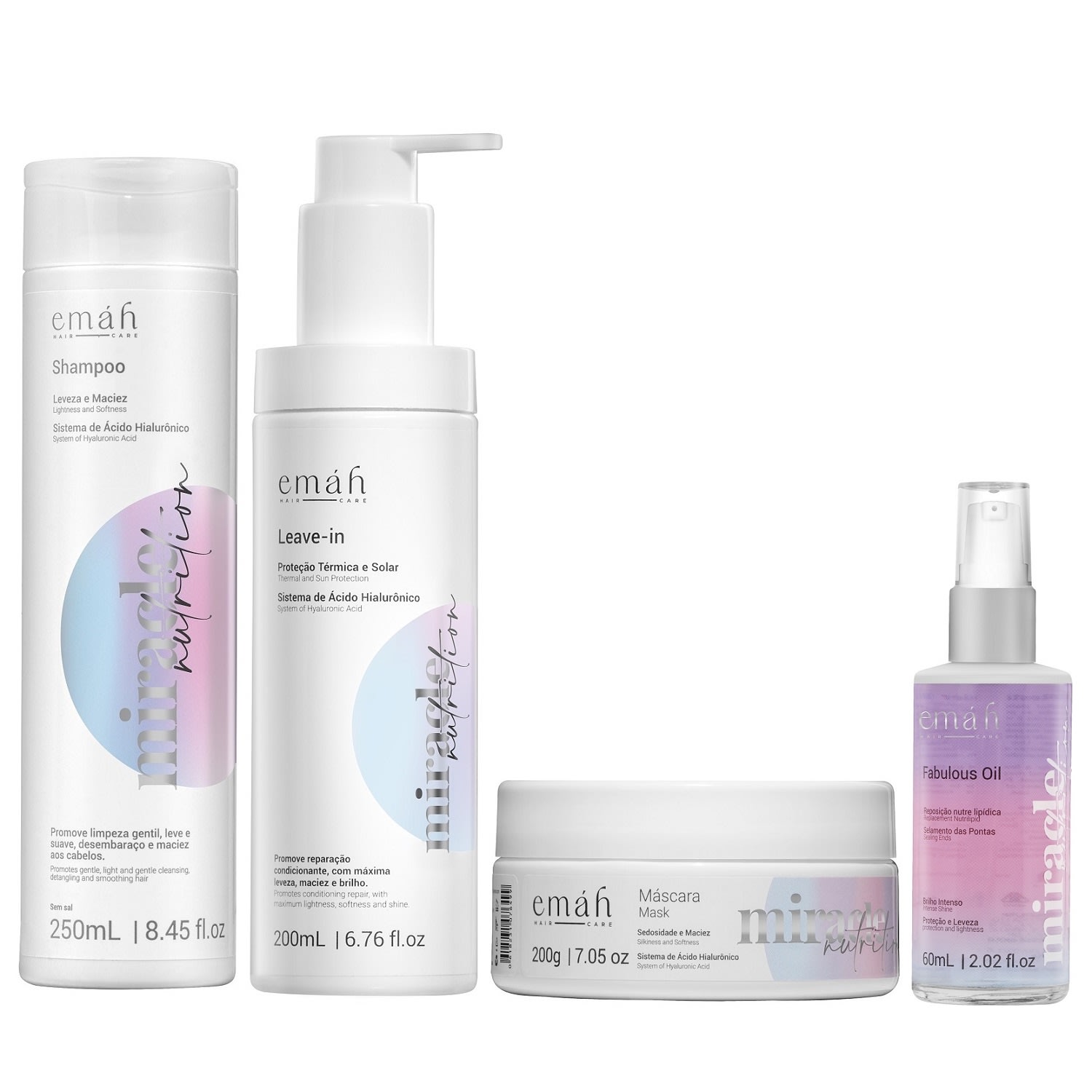 Kit Emáh Hair Care Miracle Nutrition Quarteto (4 Produtos)
