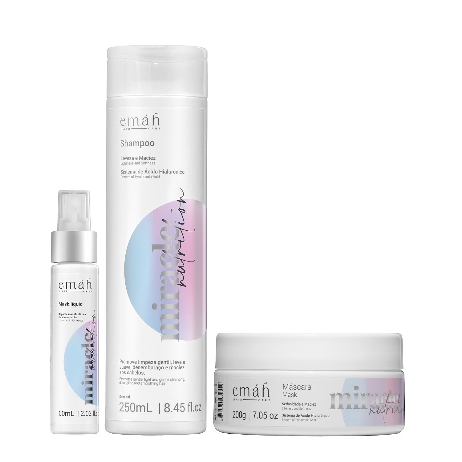 Kit Emáh Hair Care Miracle Nutrition Mask (3 Produtos)