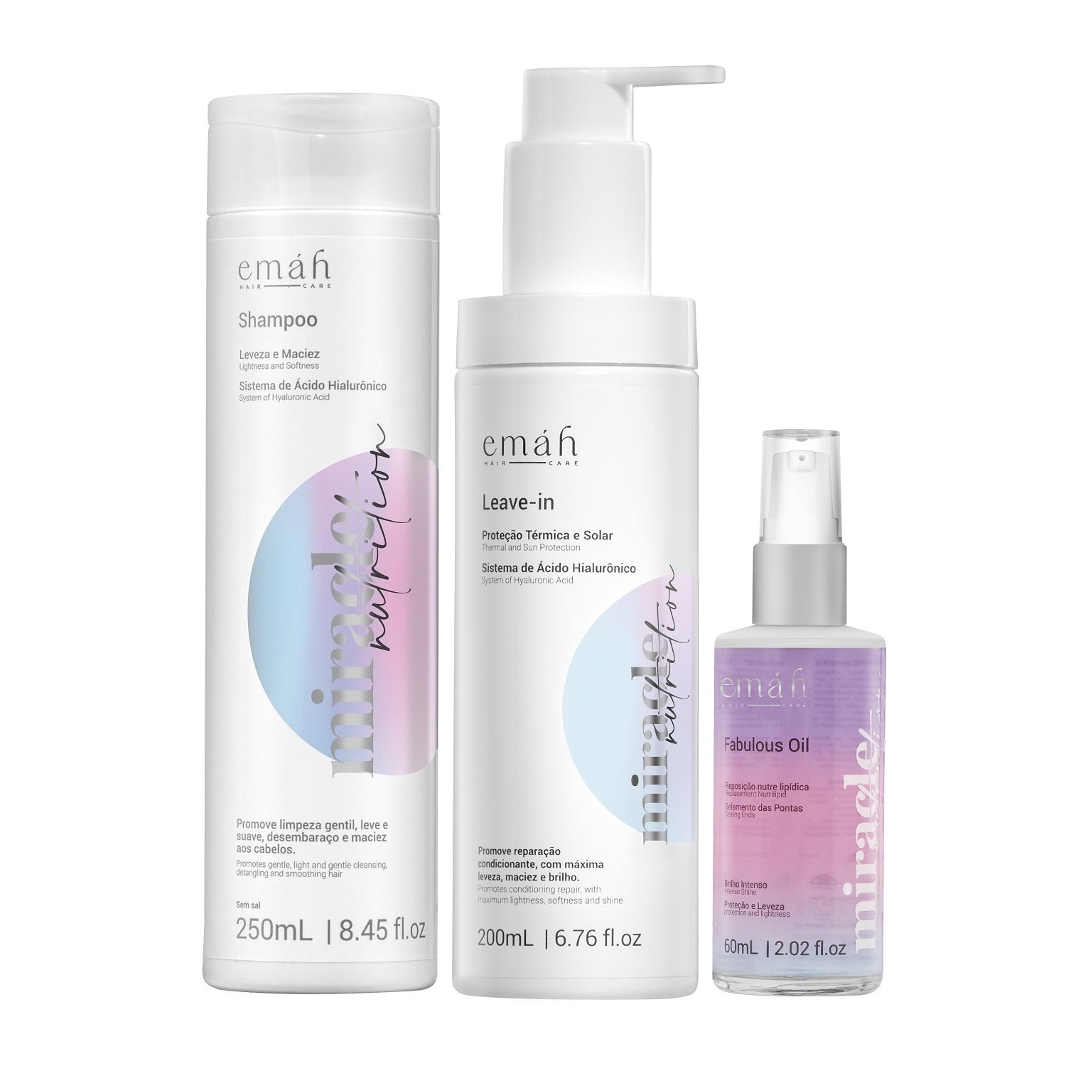 Kit Emáh Hair Care Miracle Nutrition Fabulous Trio (3 Produtos)
