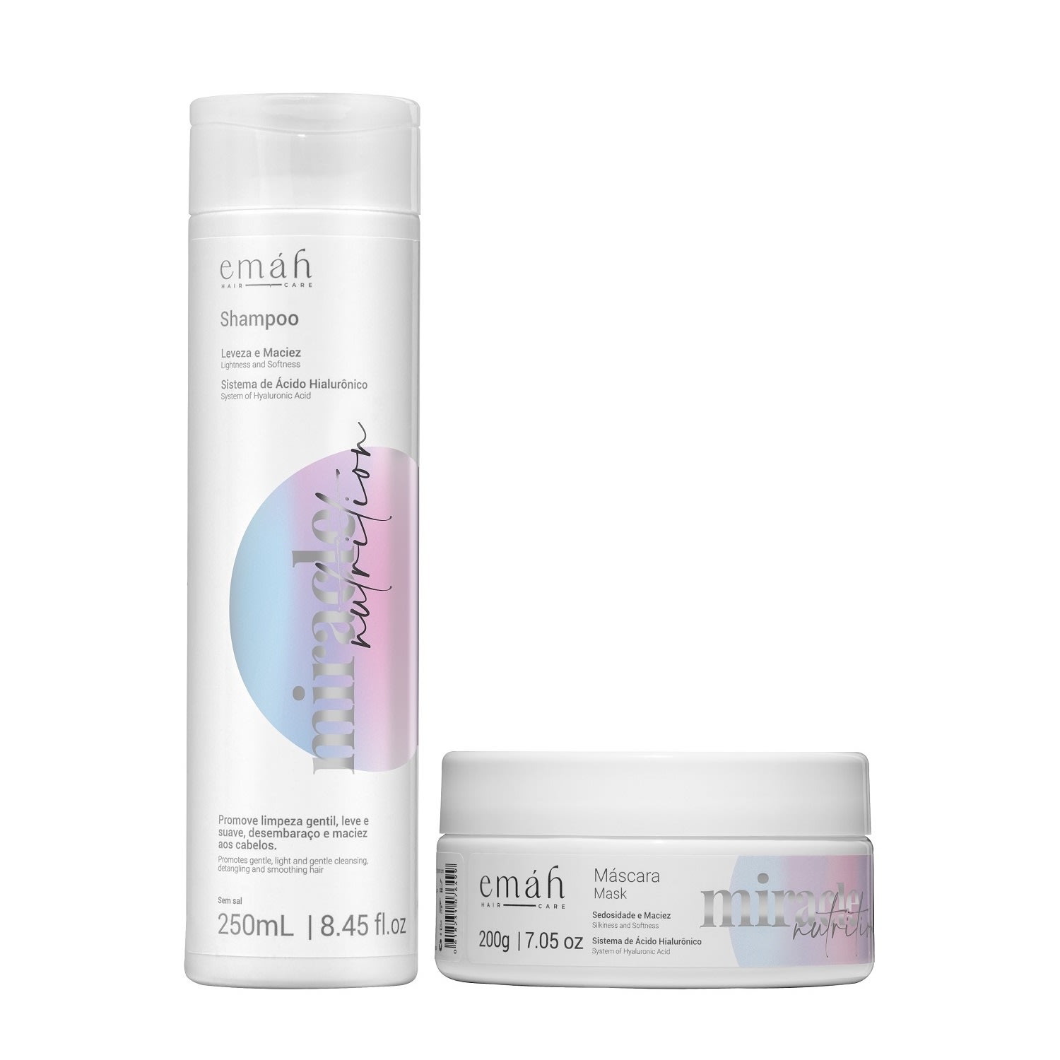 Kit Emáh Hair Care Miracle Nutrition - Shampoo 250ml + Máscara Capilar 200g