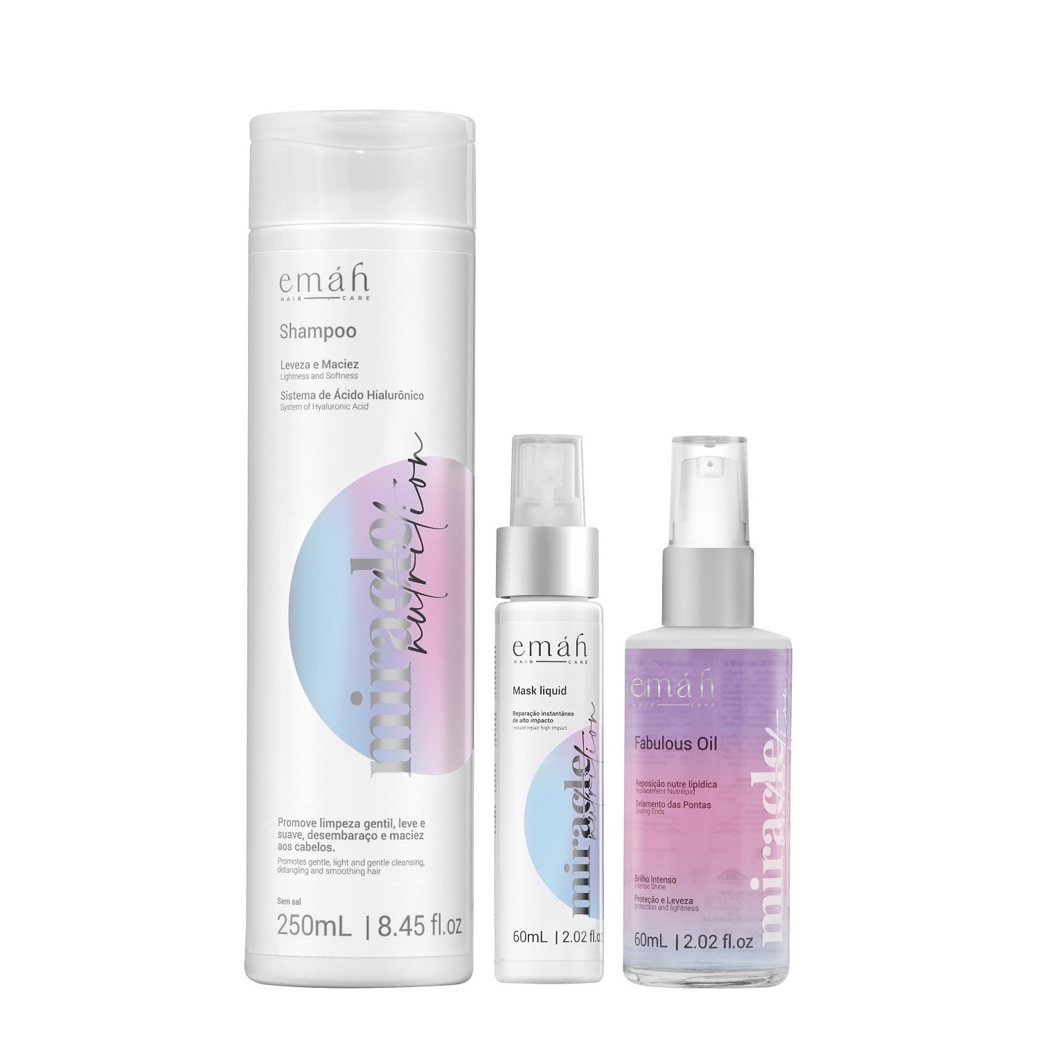 Kit Emáh Hair Care Miracle Nutrition Trio Fabulous (3 Produtos)