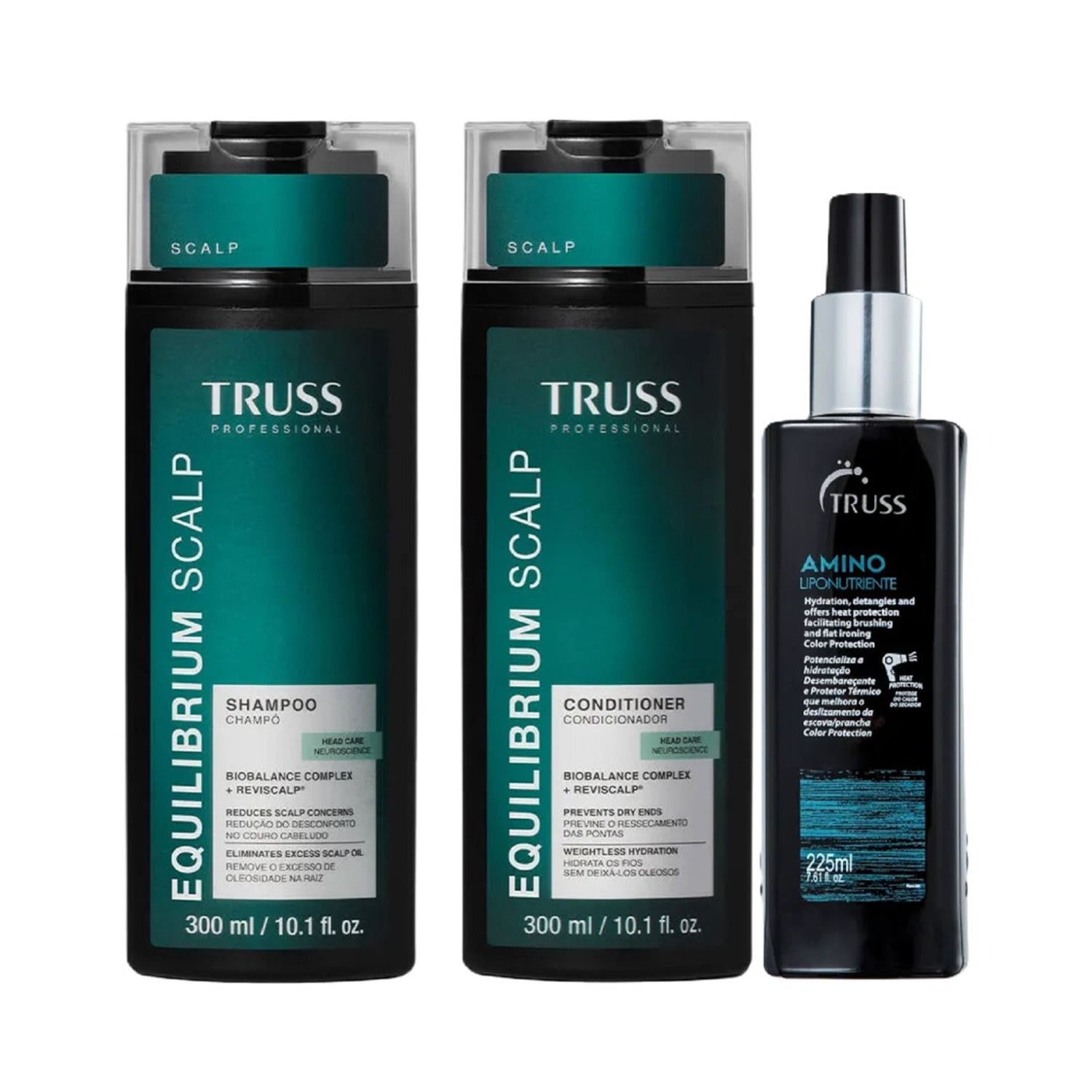 Kit Truss Equilibrium Scalp - Shampoo 300ml + Condicionador 300ml + Amino Liponutriente 225ml