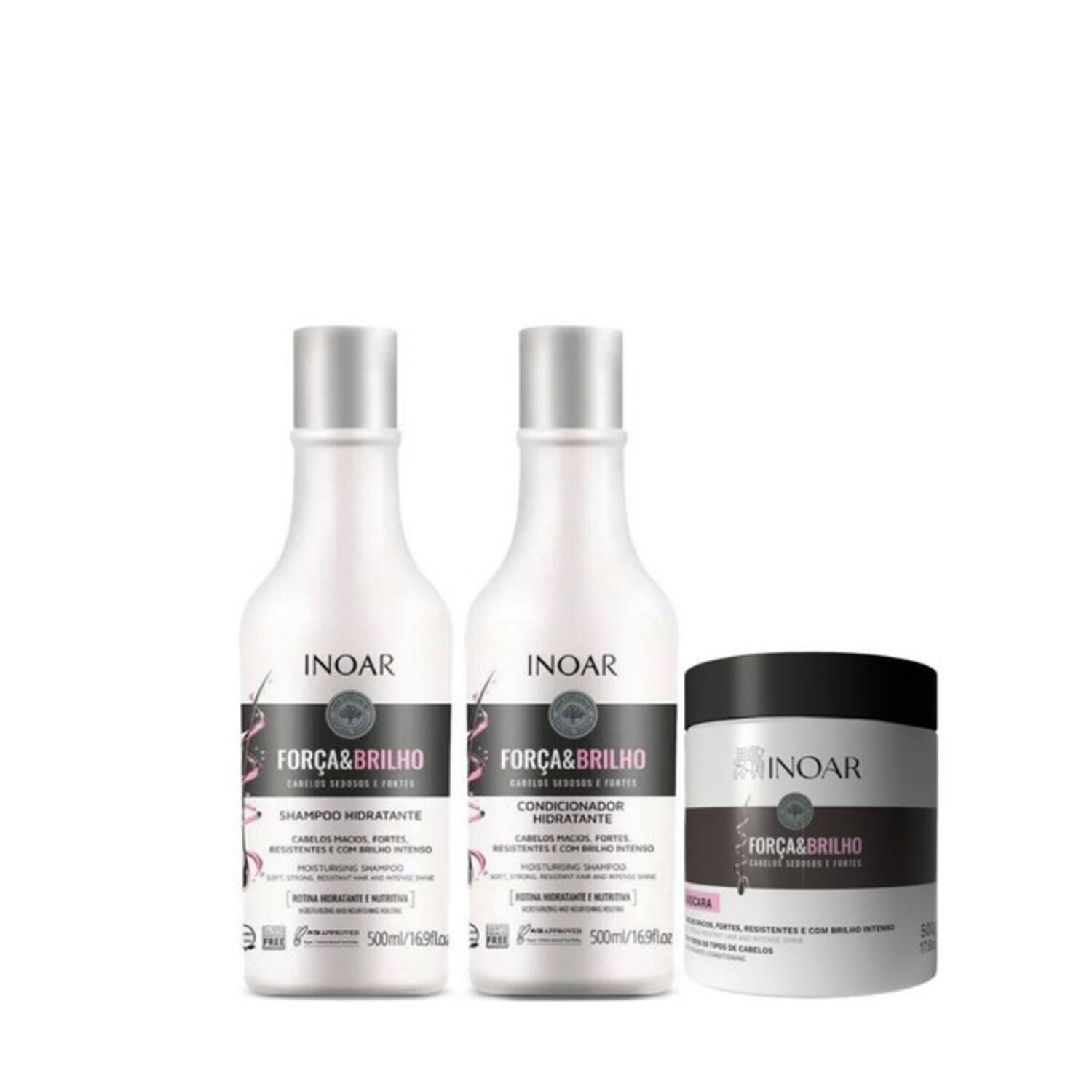 Inoar Kit Força e Brilho 3 Produtos 500ml