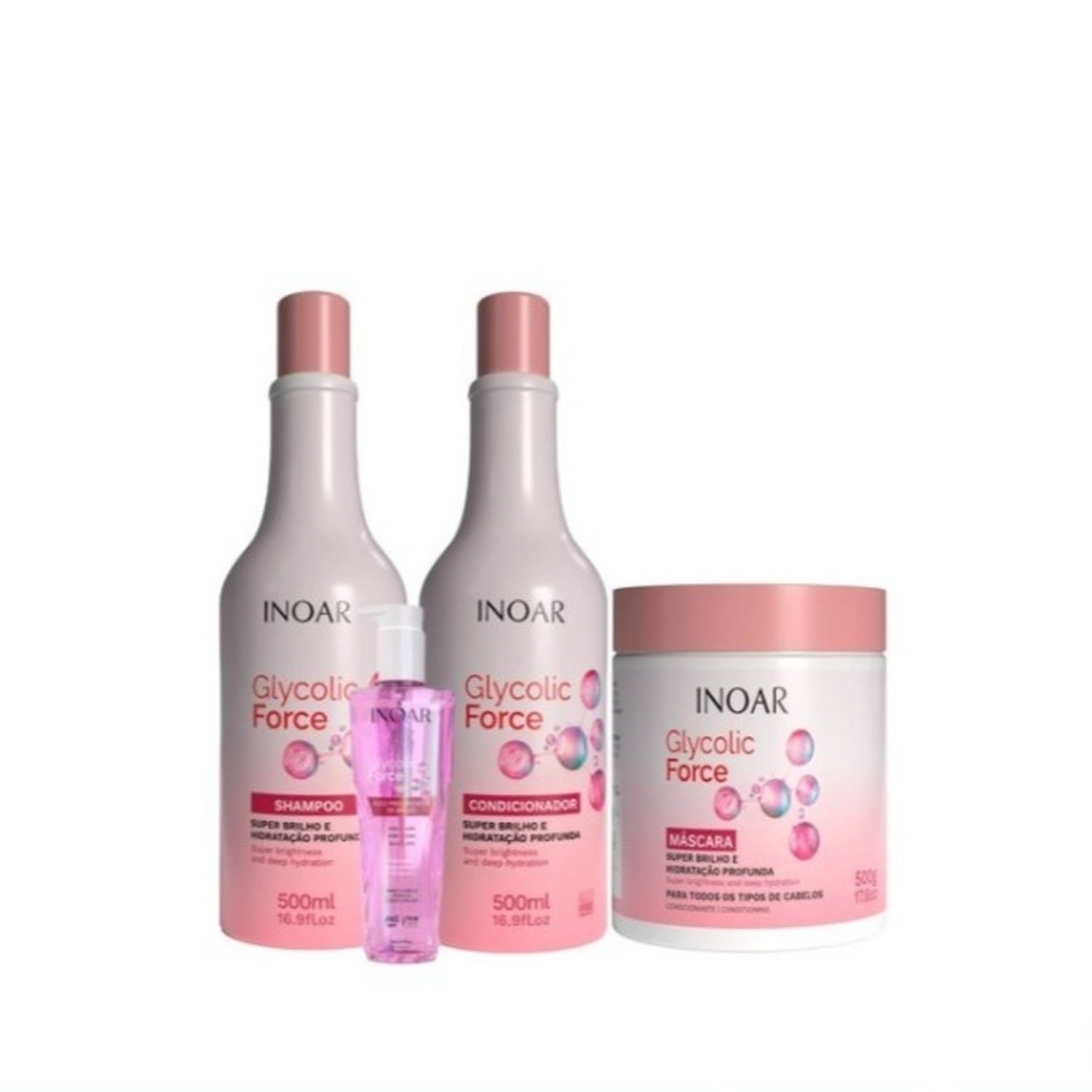 Inoar Glycolic Force Kit Hidratação 4 Produtos