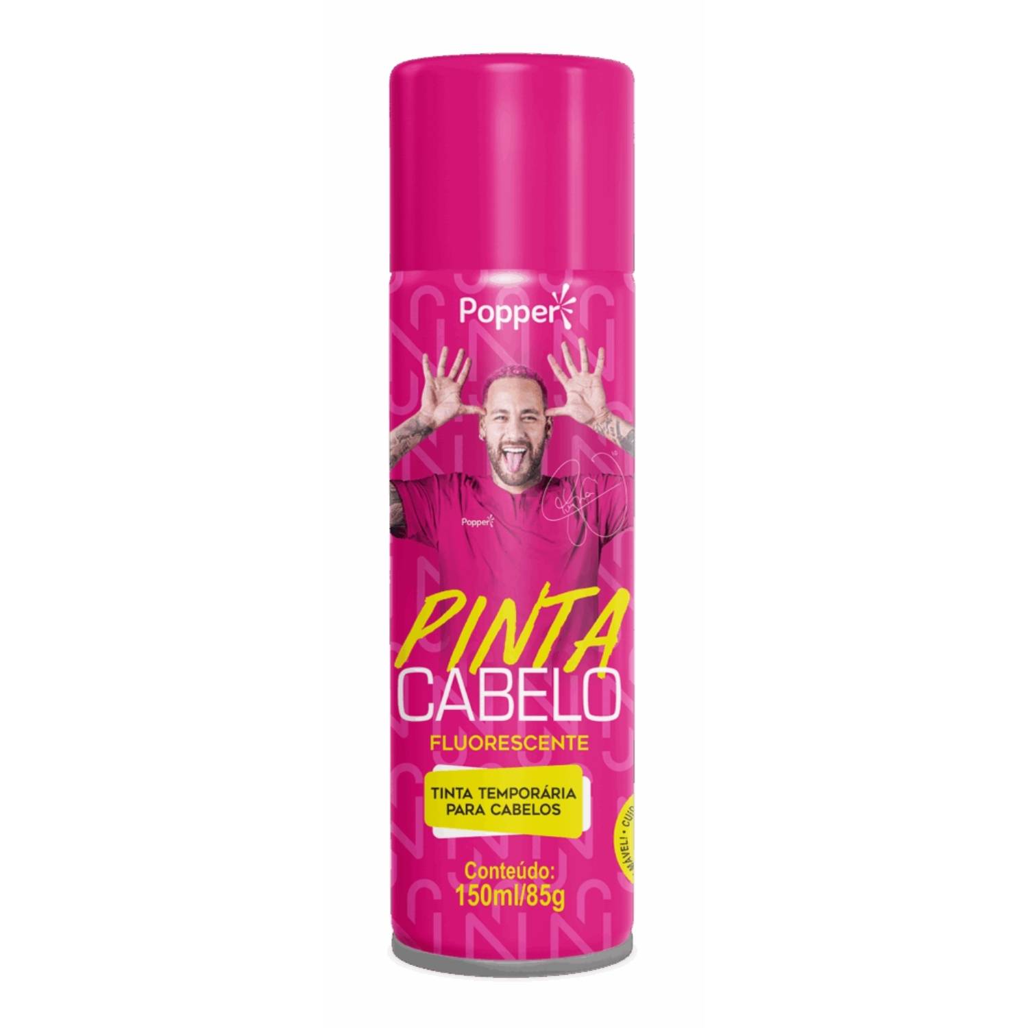 Popper Pinta Cabelo Neymar Jr. Pink Fluorescente - Tinta Capilar Temporária 150ml