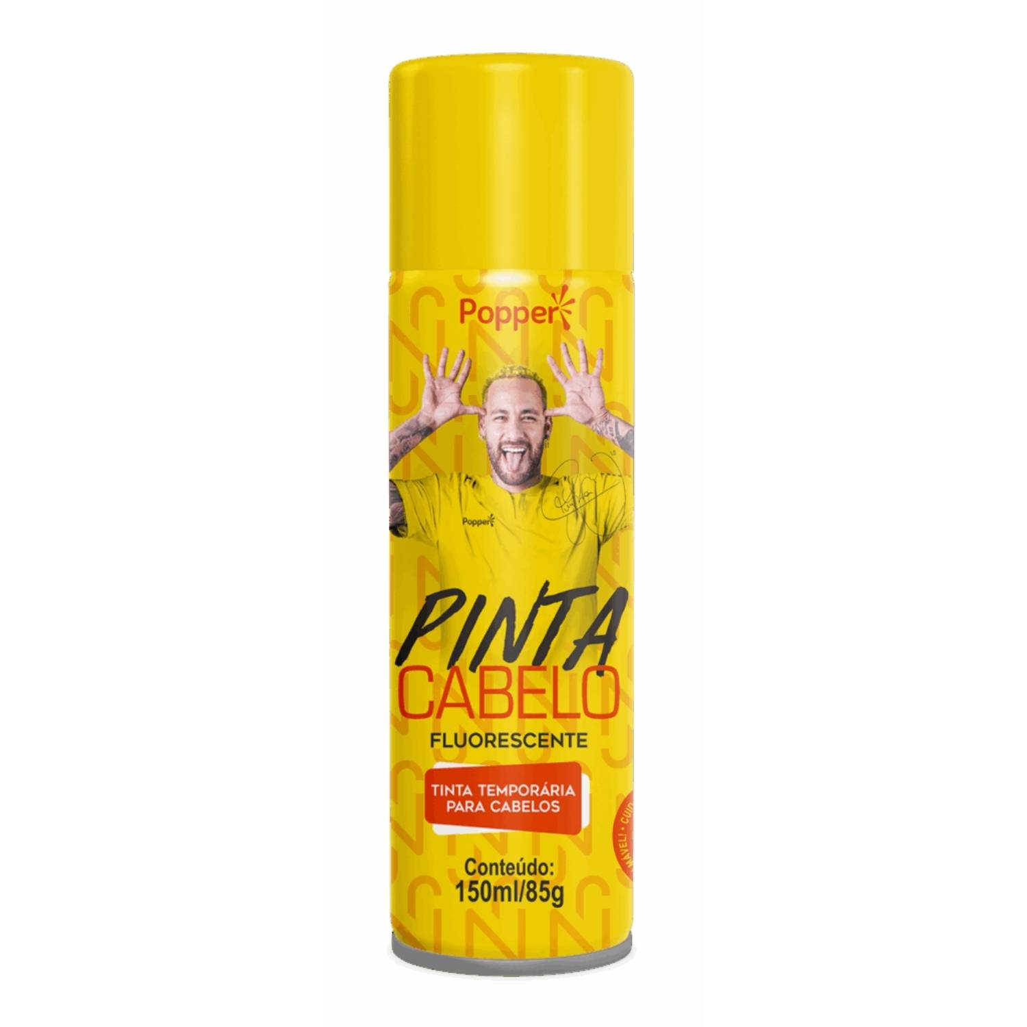 Popper Pinta Cabelo Neymar Jr. Amarelo Fluorescente - Tinta Capilar Temporária 150ml