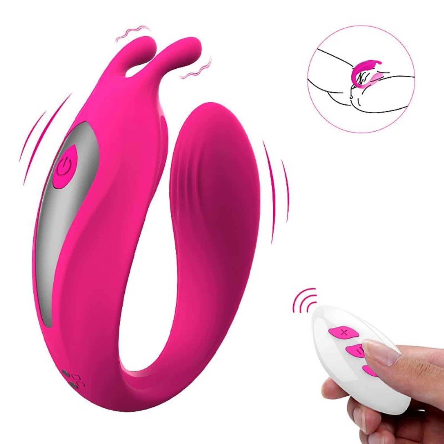 Vibrador de casal com controle remoto mody 12 vibrações Cor Pink