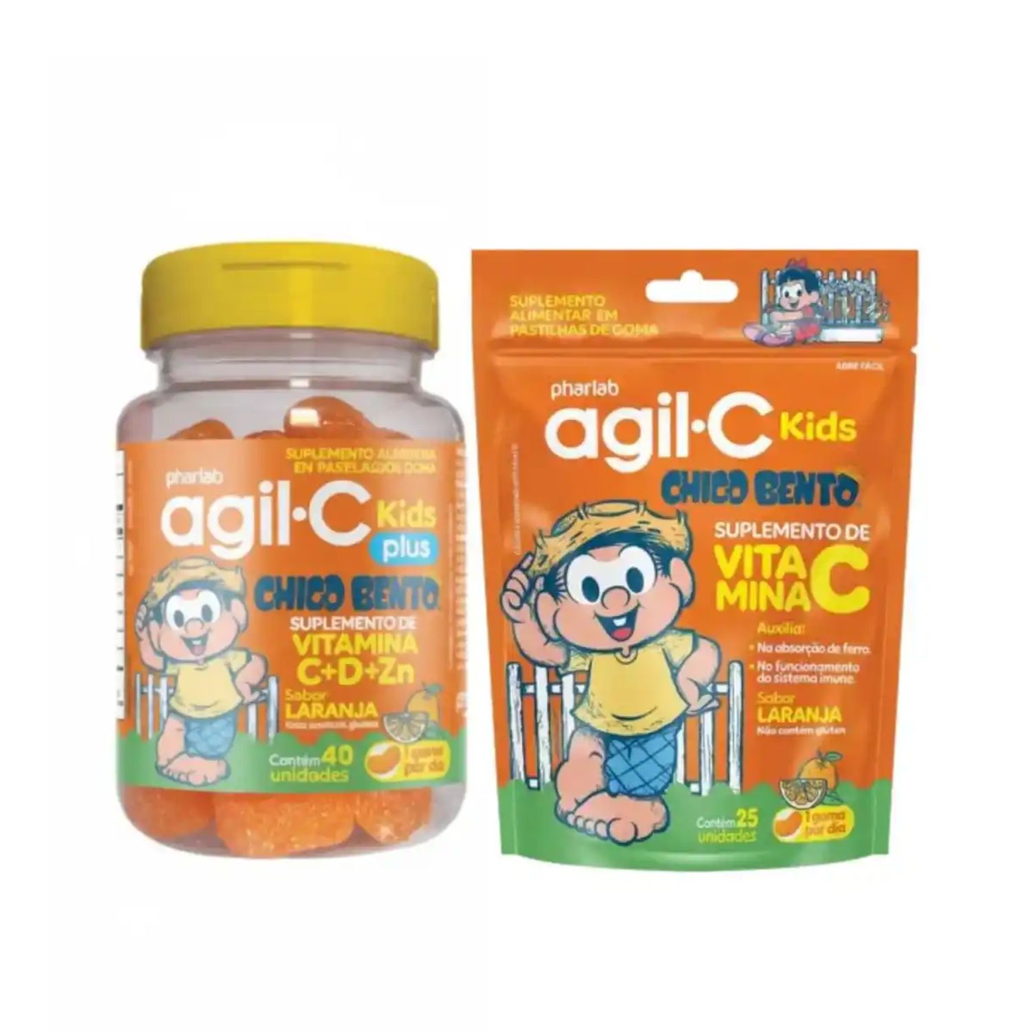 Kit Agil C Plus com 40 e Agil C Kids com 25 Gomas - Pharlab