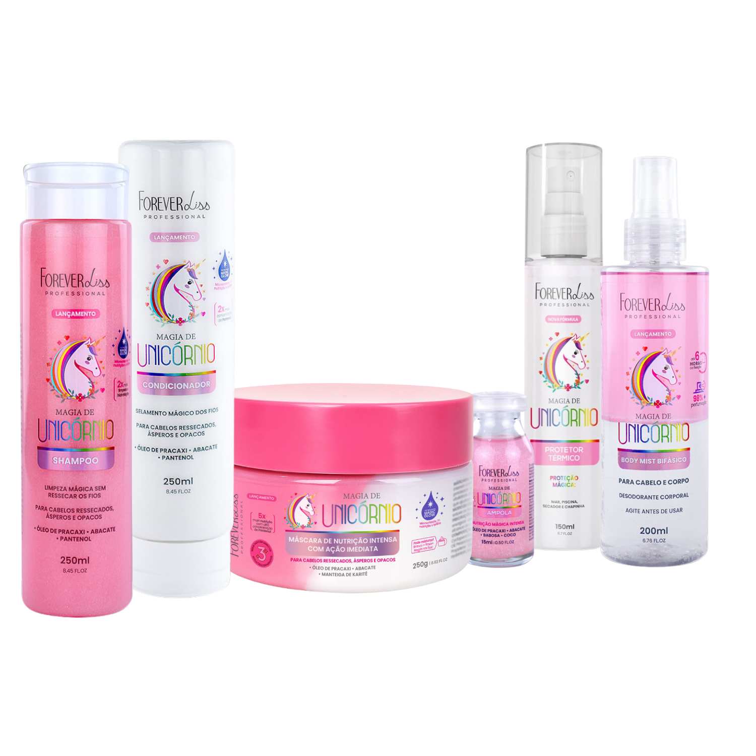 Kit Forever Liss magia de Unicornio Completo Brilho Intenso
