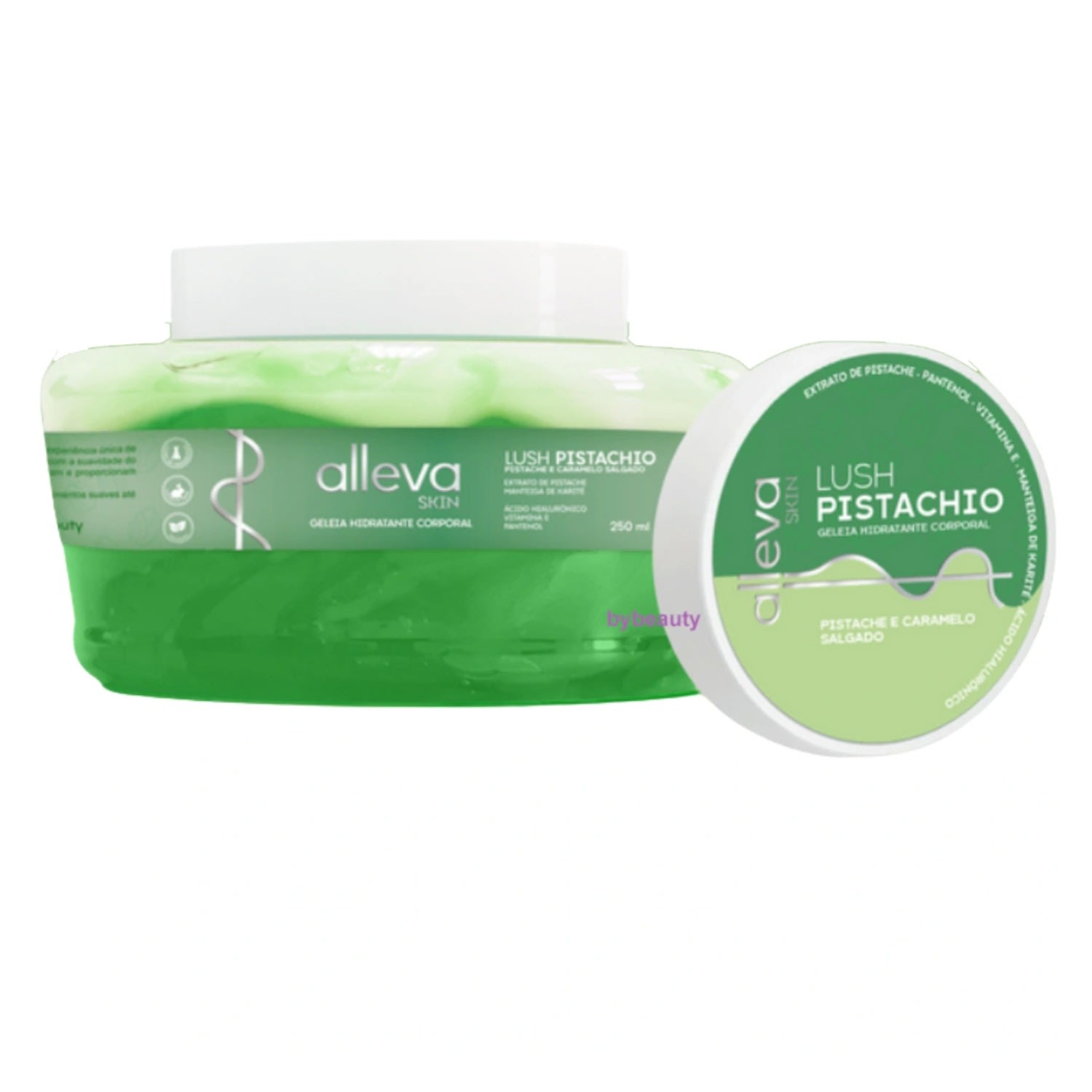 Geléia Hidratante Corporal 250ml Alleva - LUSH PISTACHIO