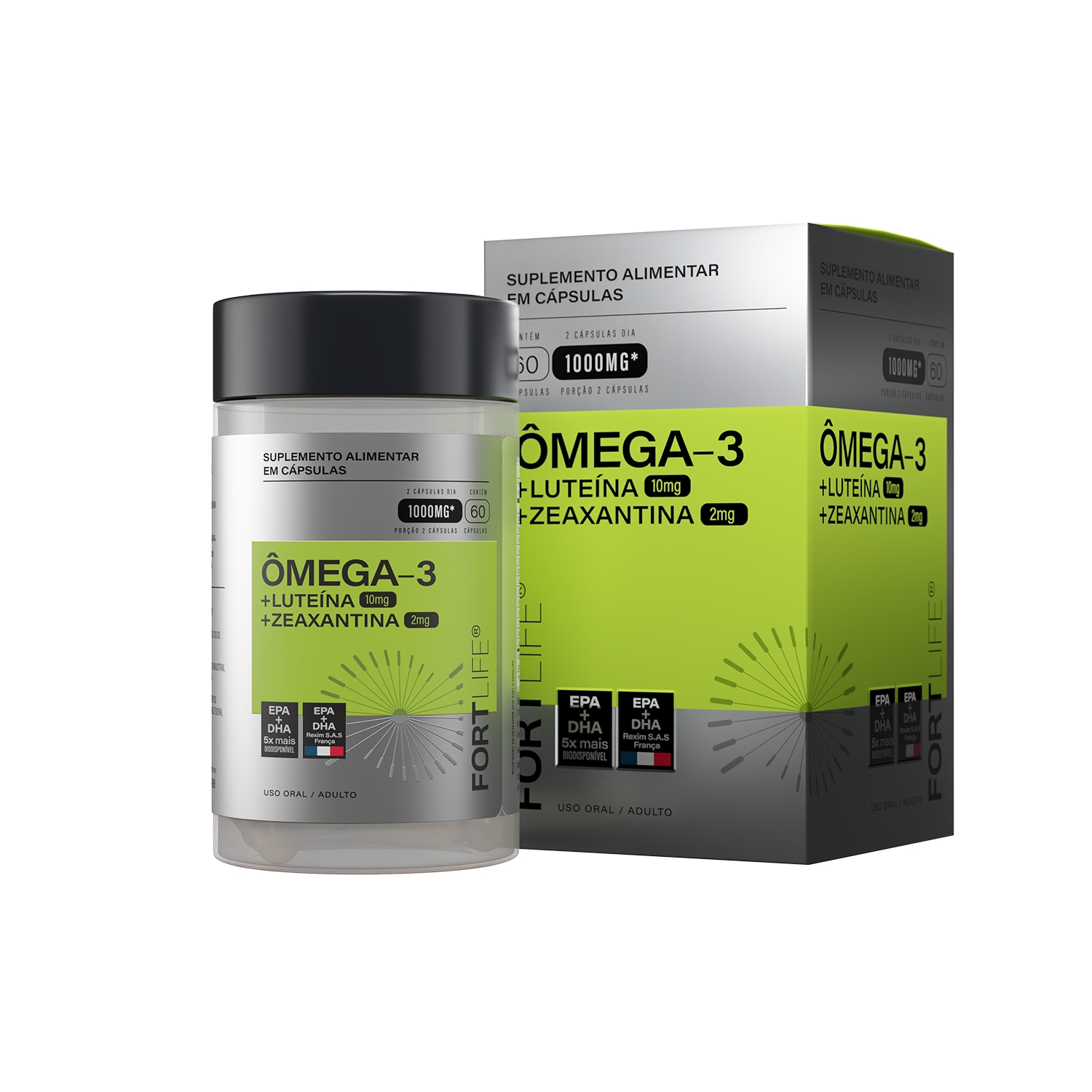 FortLife Pharma Ômega-3 + Luteína + Zeaxantina - Suplemento Vitamínico (60 Cápsulas)