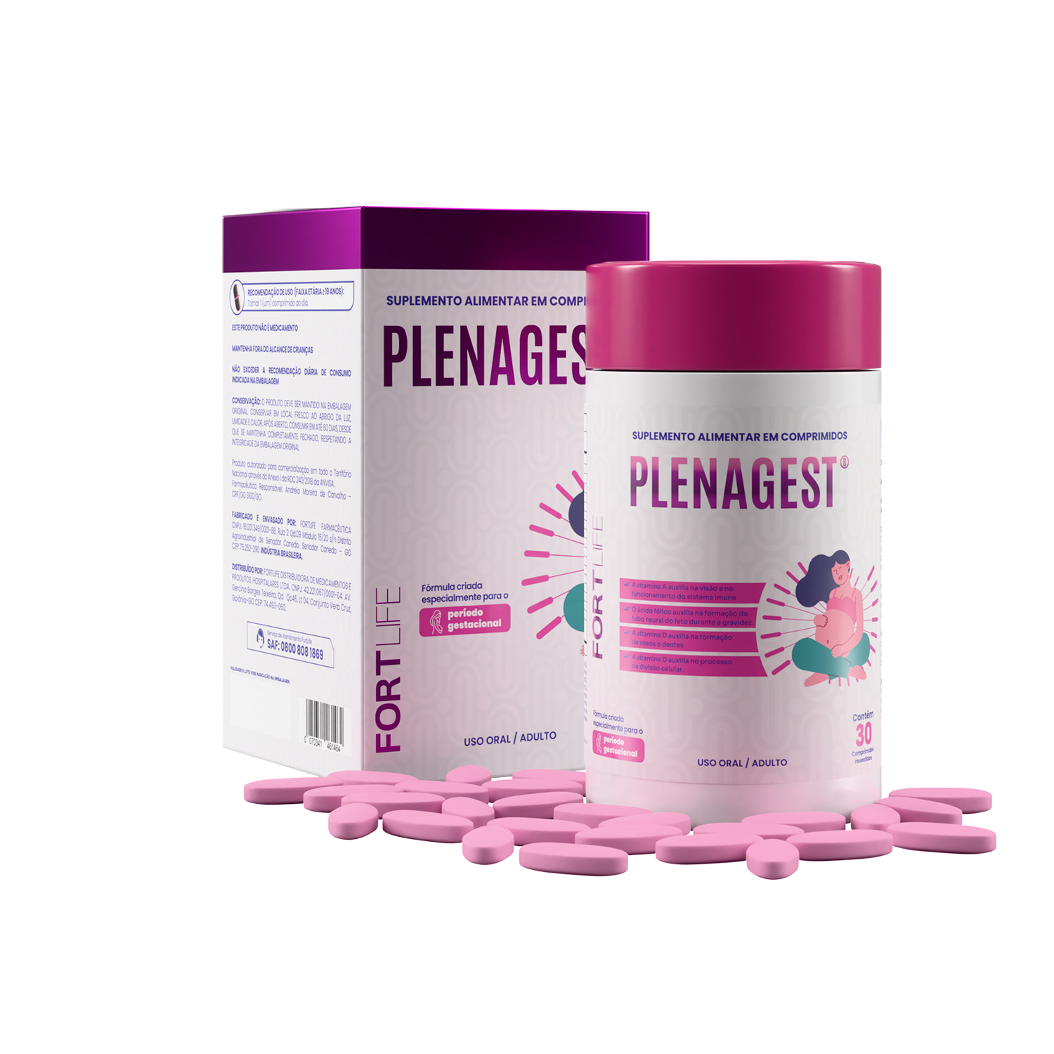 FortLife Pharma Plenagest - Suplemento Vitamínico (30 Cápsulas)
