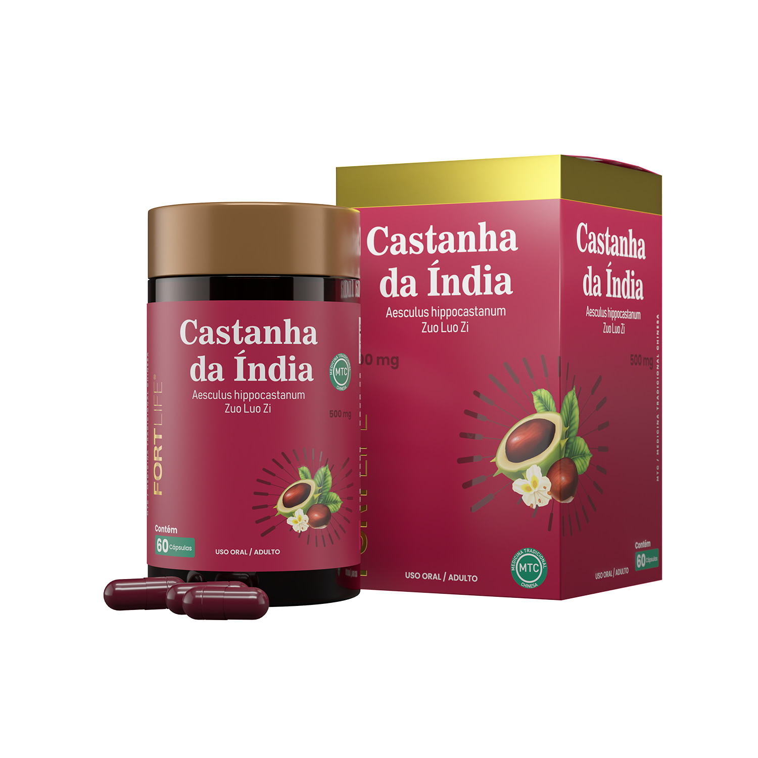 FortLife Pharma Castanha da Índia - Suplemento Vitamínico (60 Cápsulas)