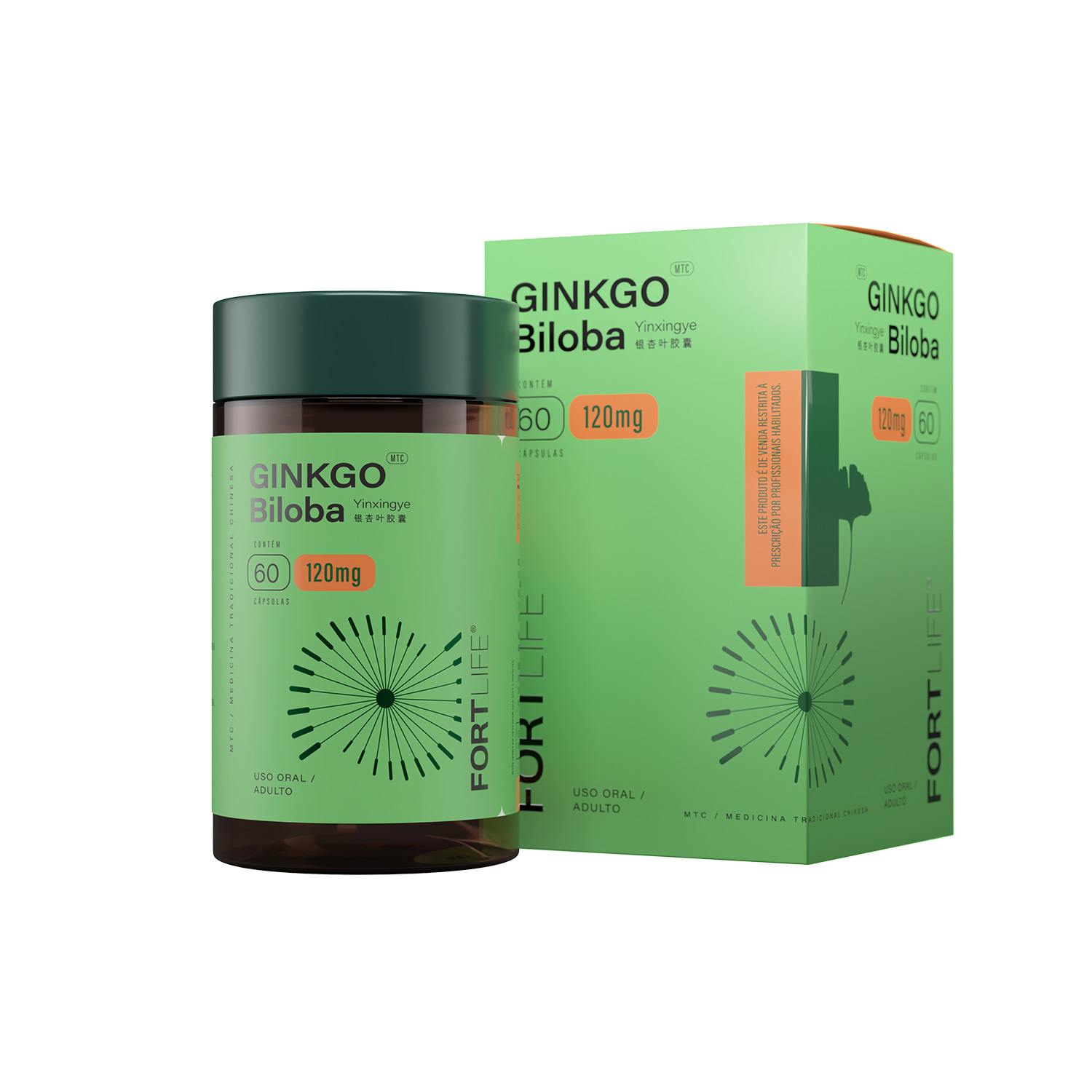 FortLife Pharma Ginkgo Biloba 120mg - Suplemento Vitamínico (60 Cápsulas)