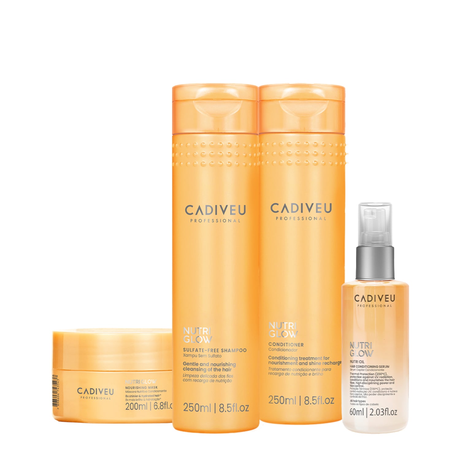 Kit Cadiveu Professional Nutri Glow Home Care Oil 60 (4 produtos)