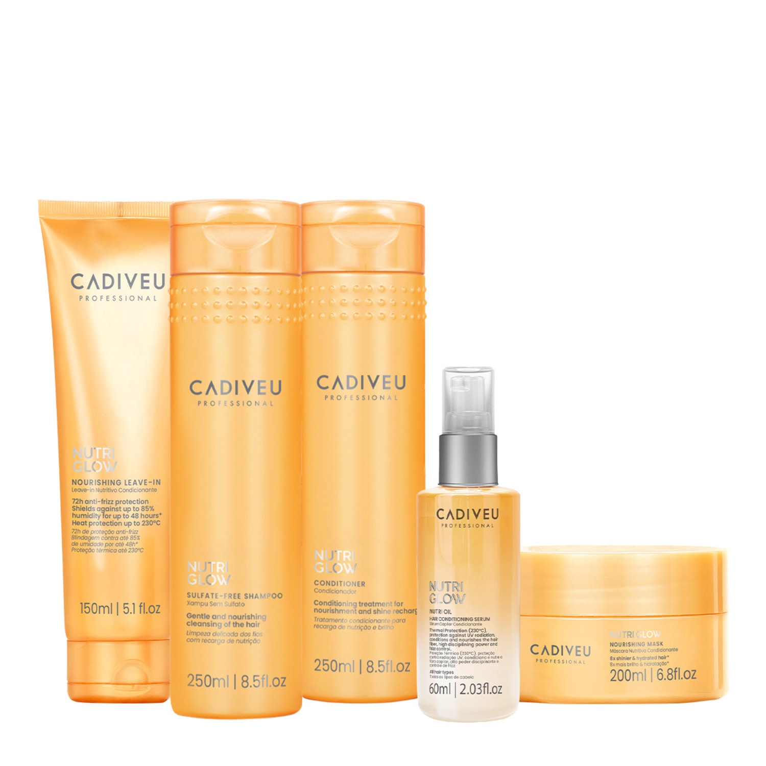 Kit Cadiveu Professional Nutri Glow Home Care Leave-in Oil (5 produtos)