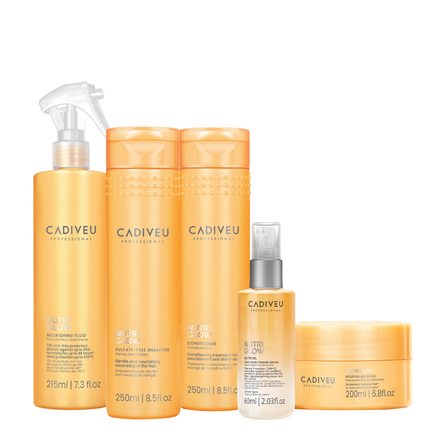 Kit Cadiveu Professional Nutri Glow Home Care Fluído Oil (5 produtos)