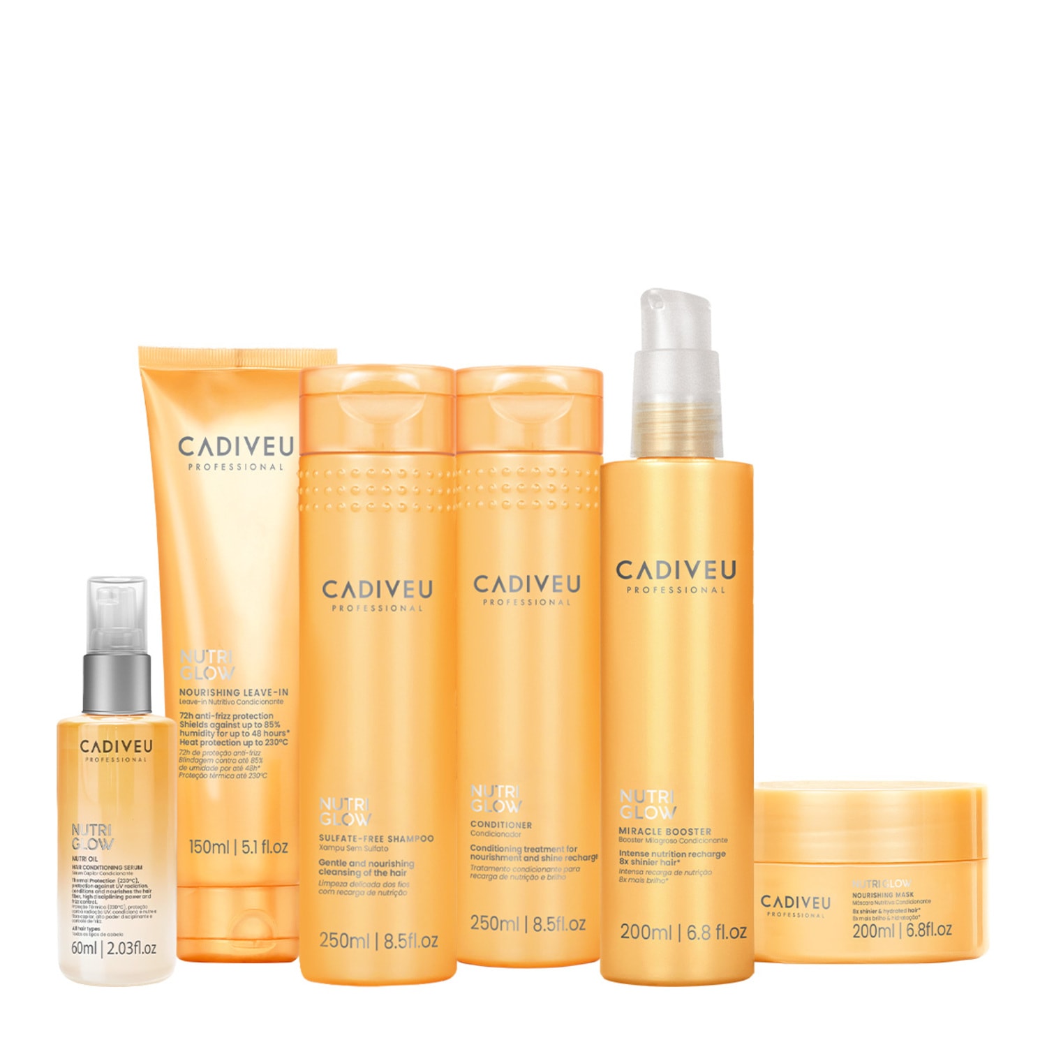 Kit Cadiveu Professional Nutri Glow Booster Home Care Leave-in Oil (6 produtos)