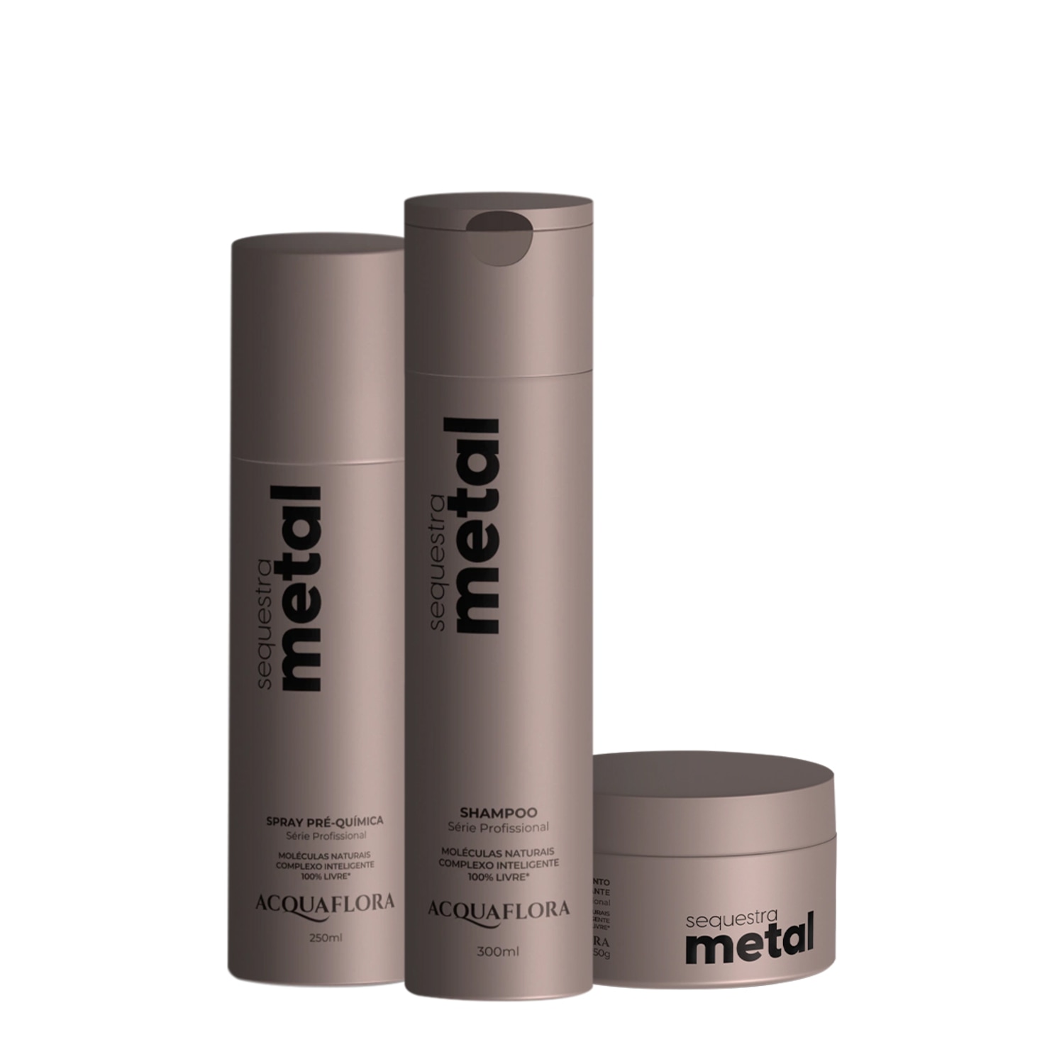 Kit Acquaflora Sequestra Metal Pré + Shampoo + Tratamento (3 produtos)