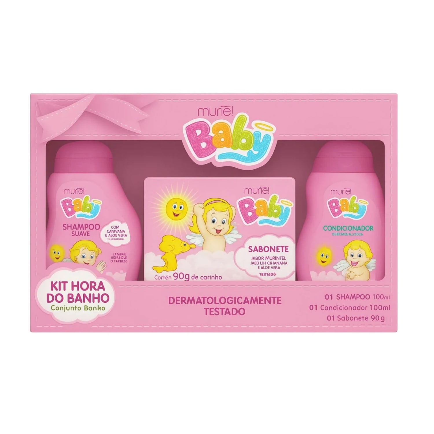 Kit Hora do Banho Muriel Baby Menina - Sh+cond+sabonete