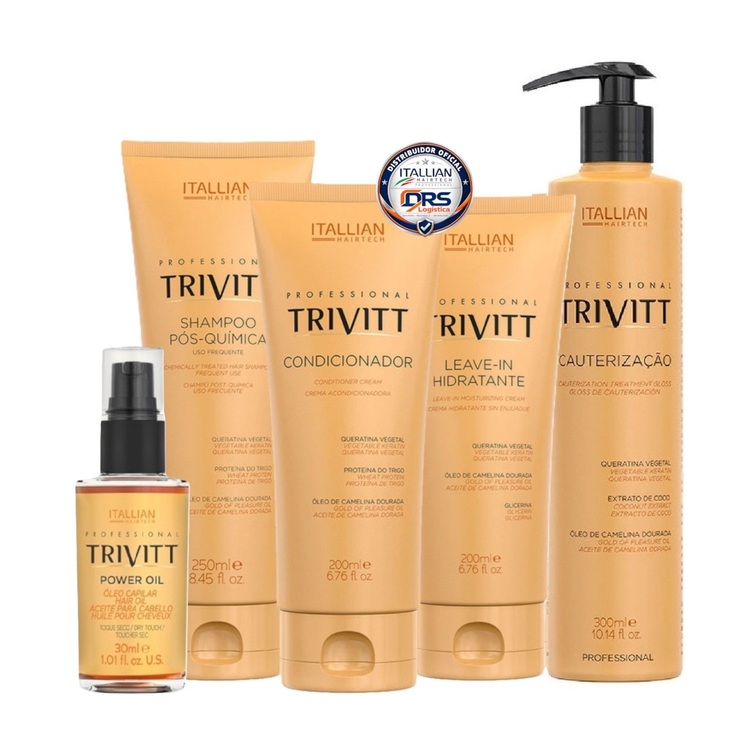 Kit Trivitt Home Care Reparação Capilar Fluido Escova (5 Itens)