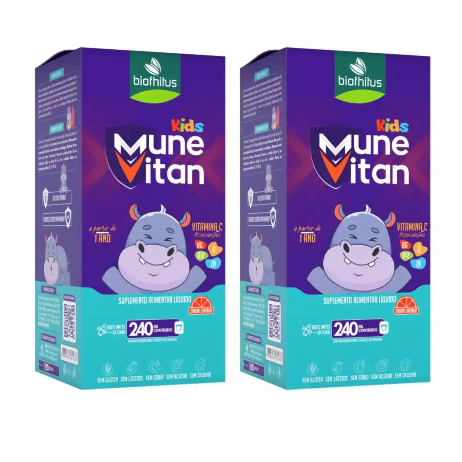 Kit C2 Suplemento MuneVitan Kids Vitamina C - Biofhitus