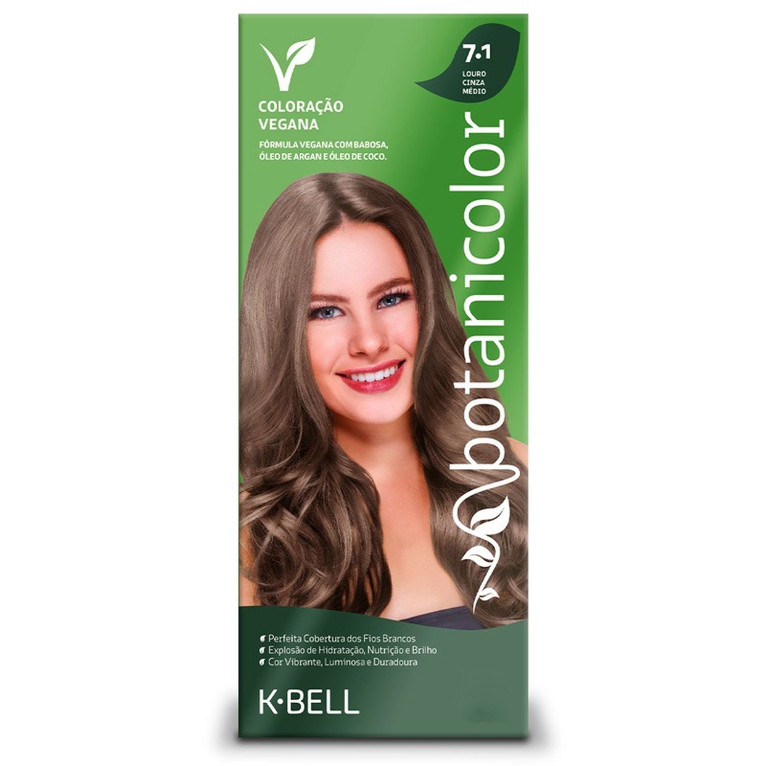 K-BELL KIT COLORAÇÃO VEGANA BOTANICOLOR 7.1 LOURO MÉDIO CINZA