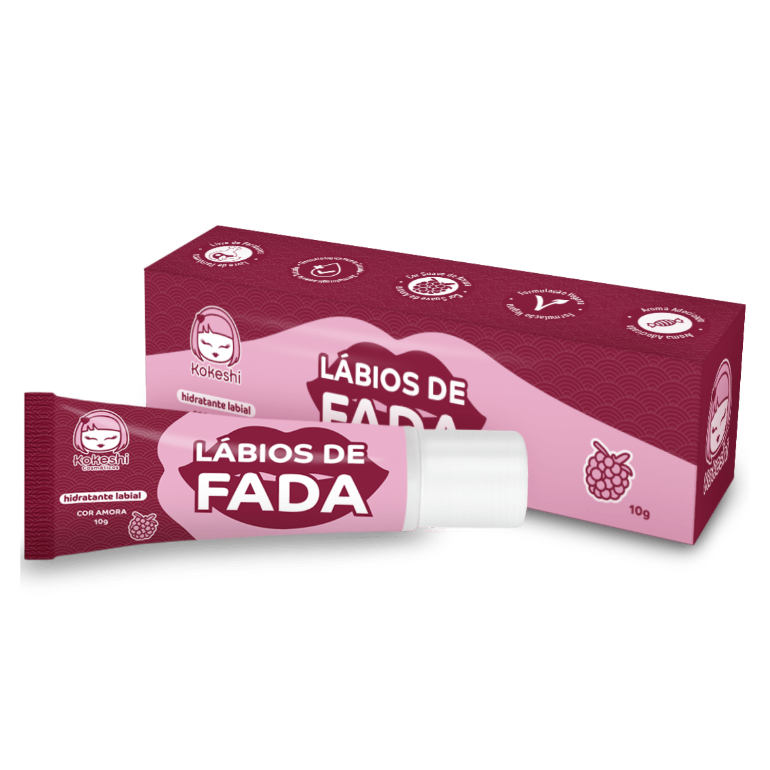 Hidratante Lábios de Fada Amora Manteiga de Karité Kokeshi