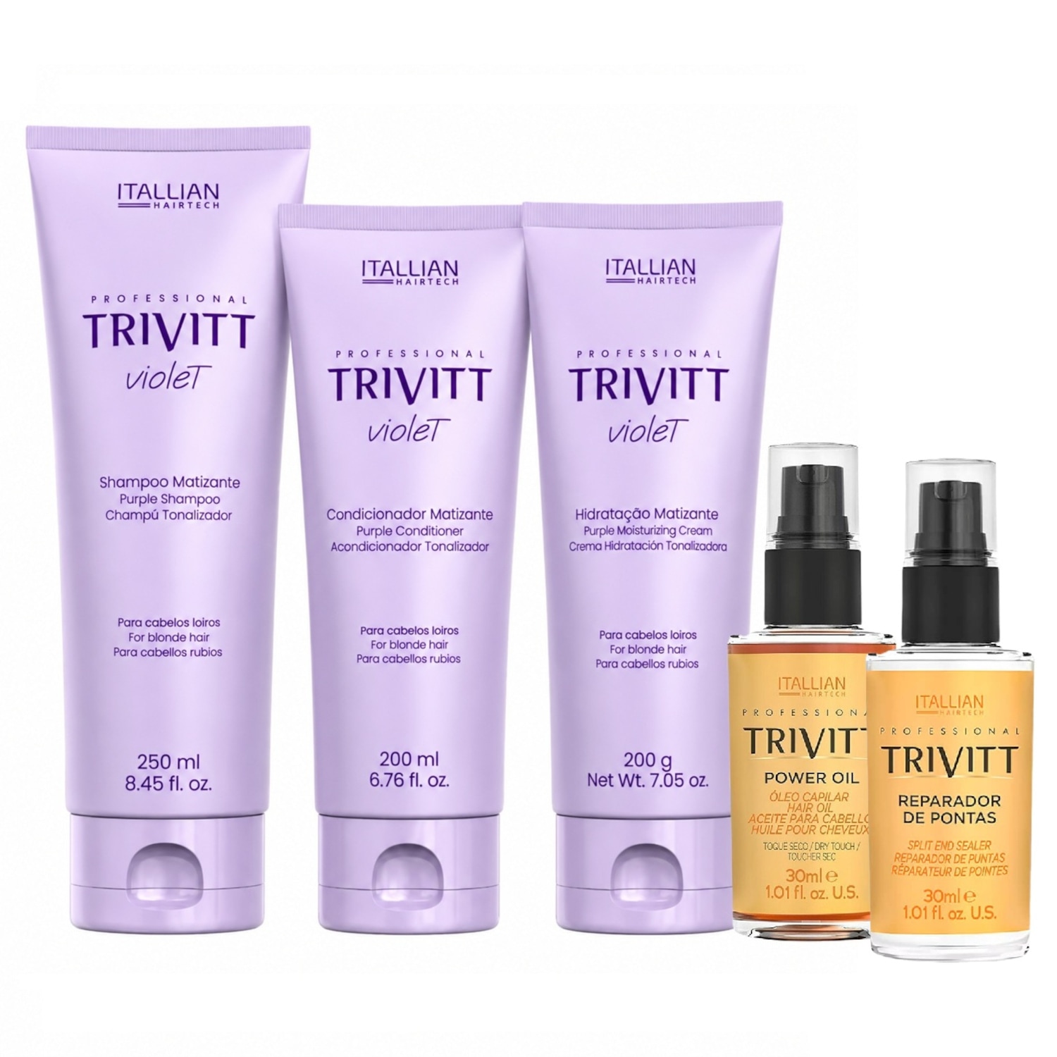 Trivitt Matizador Profissional: Trio Matizante + Power Oil + Reparador 30ml